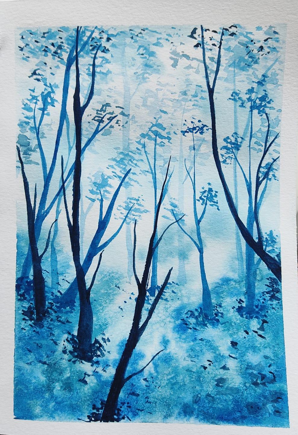 Monochrome paintings with Watercolor - image 1 - student project