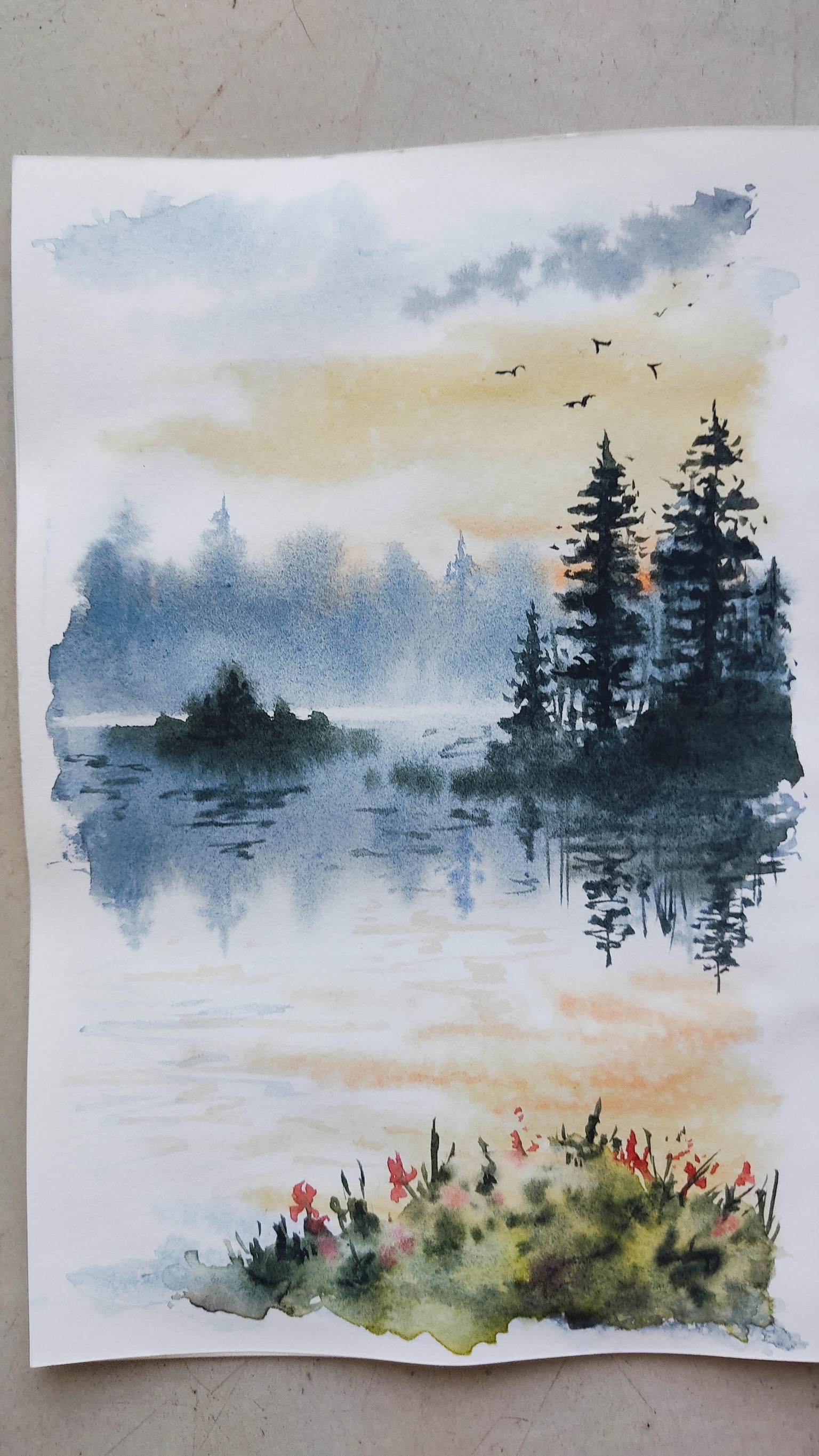 Atmospheric Landscapes: 7-Day Painting Challenge | Paint Mist, Meadow, Lakes, Re - image 3 - student project