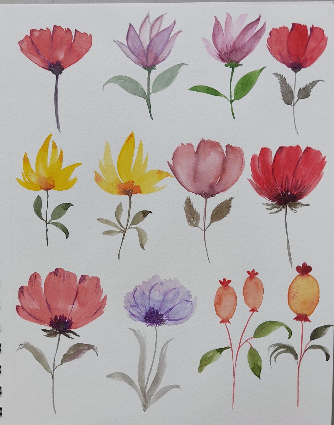 Watercolour floral masterclass - image 3 - student project