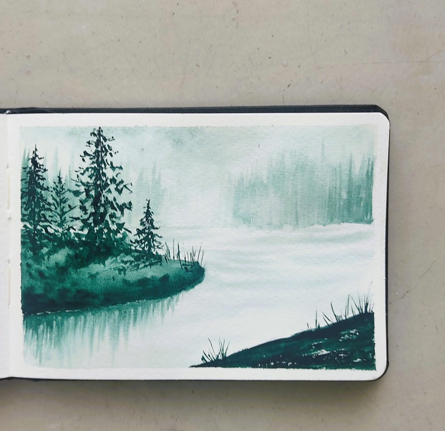5 Days of Misty Pines – A Monochrome Watercolor Challenge - image 6 - student project