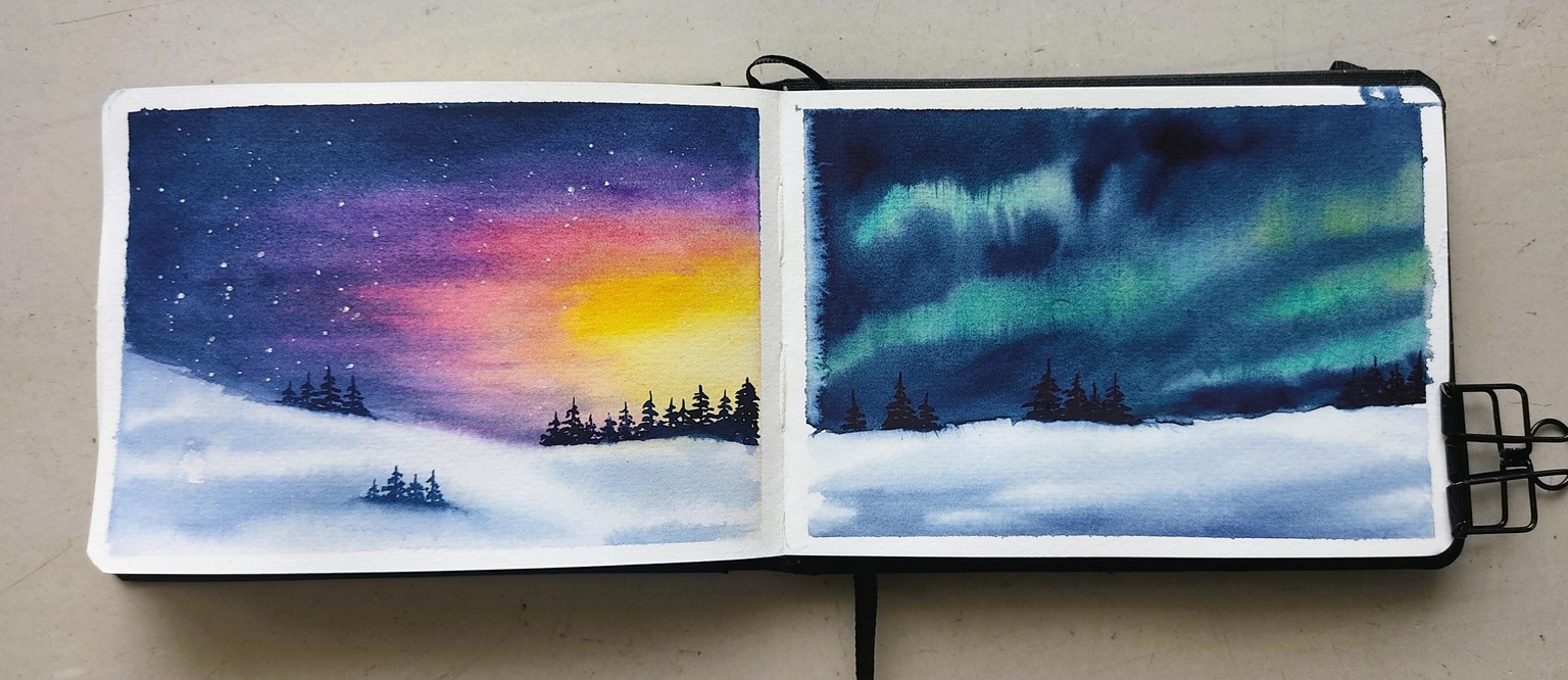 10 Days of Therapeutic Winter Watercolor Landscapes – Build a Daily Art Habit - image 1 - student project