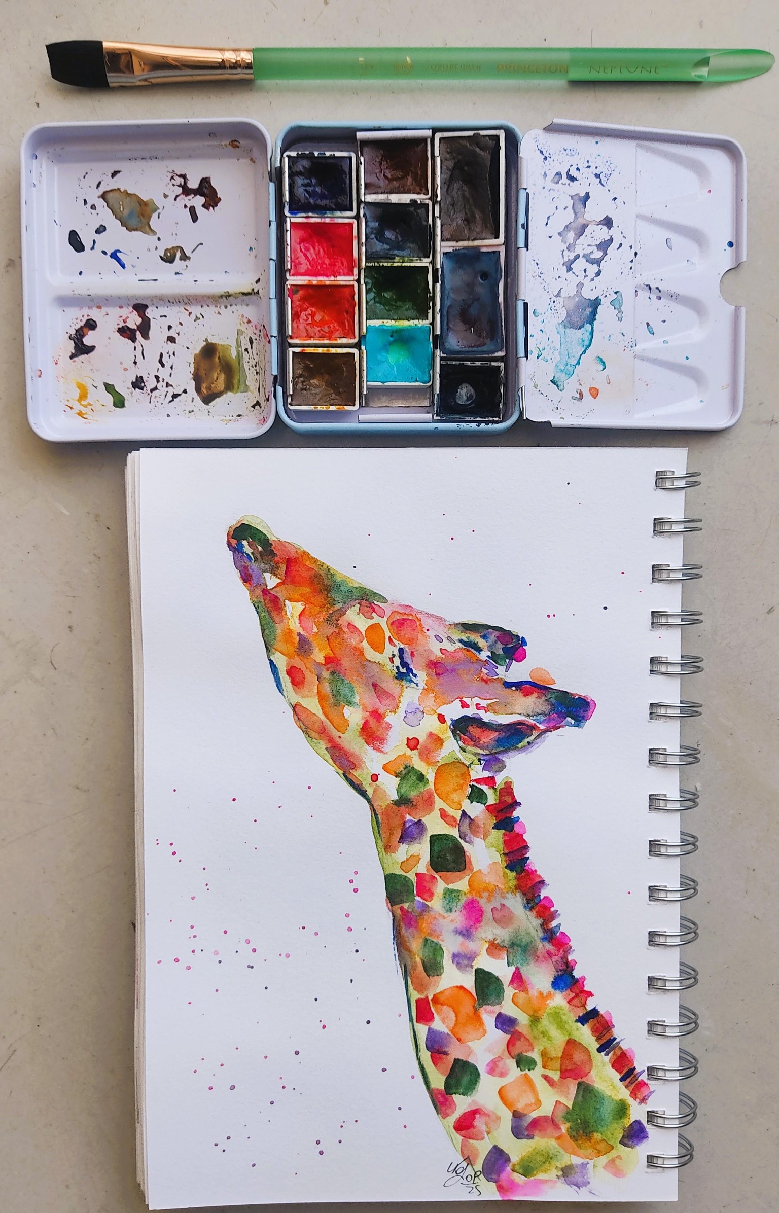 From Spots to Splashes: How to Paint a Bold & Colorful Giraffe | Beginner Animal - image 1 - student project