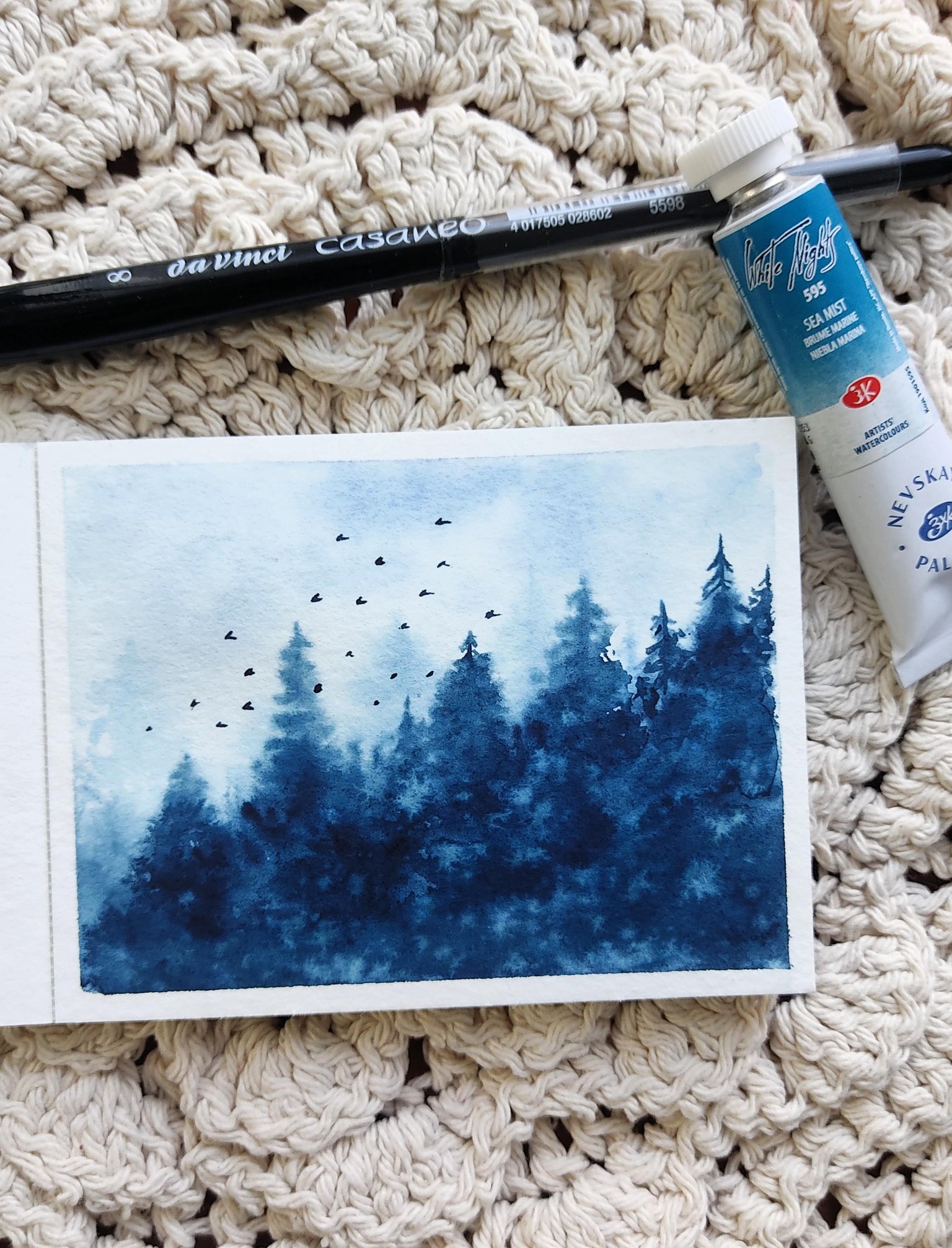 7 Days of Misty Watercolor Landscapes: A Calm & Creative Painting Journey - image 3 - student project