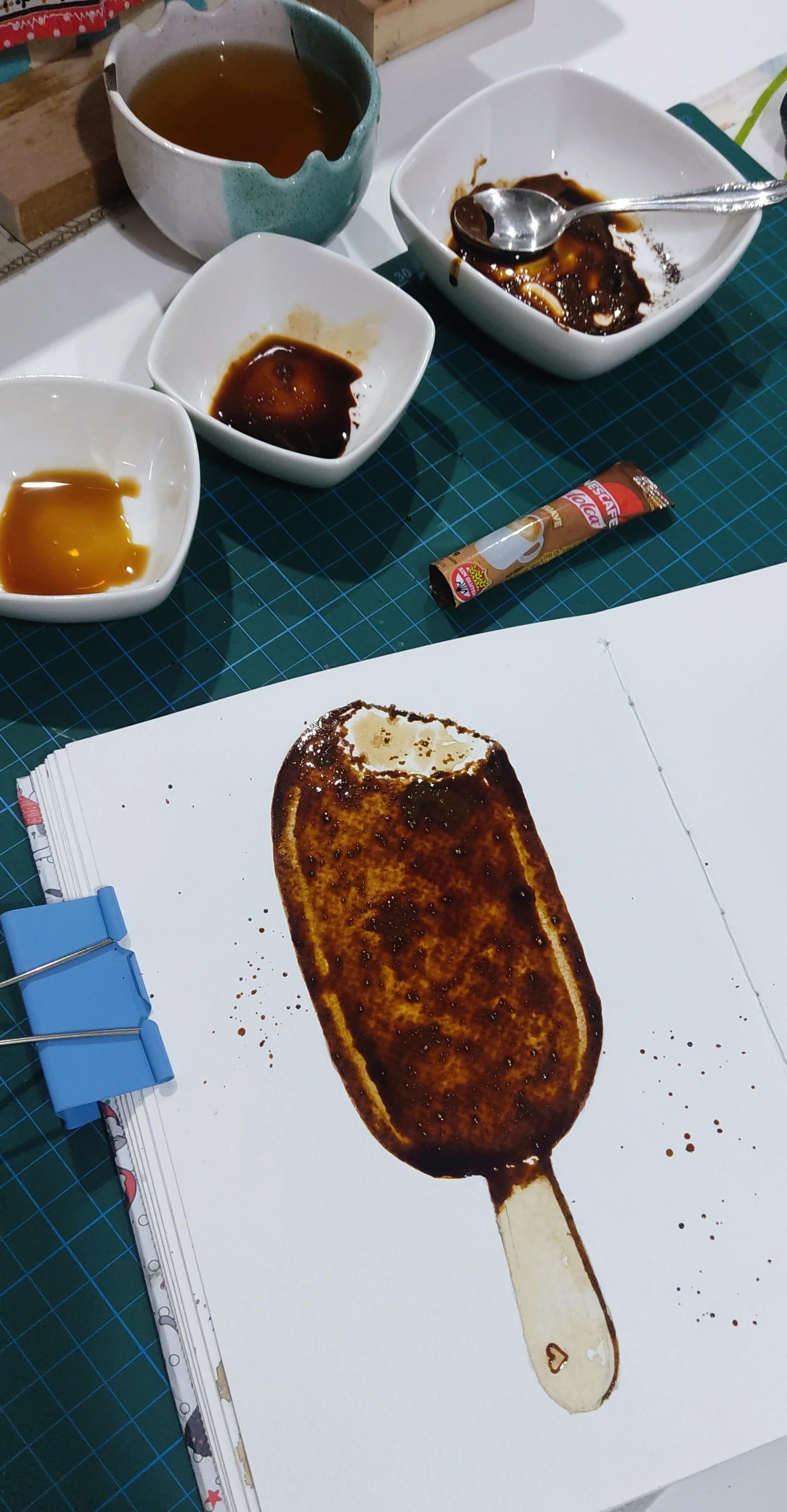 Chocolate Ice Lolly With Coffee, Coffee Art With Watercolor Techniques - image 4 - student project