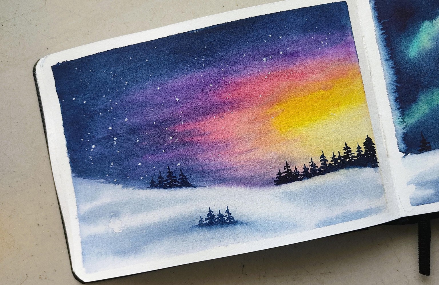 10 Days of Therapeutic Winter Watercolor Landscapes – Build a Daily Art Habit - image 3 - student project