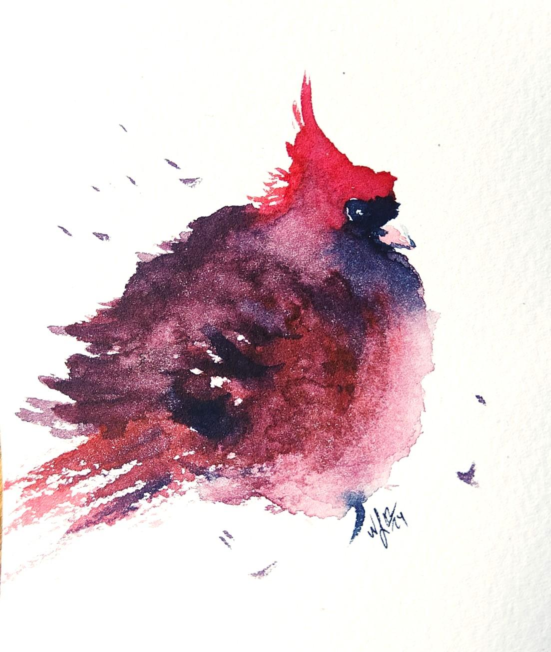 Simple Watercolor Cardinal - image 2 - student project