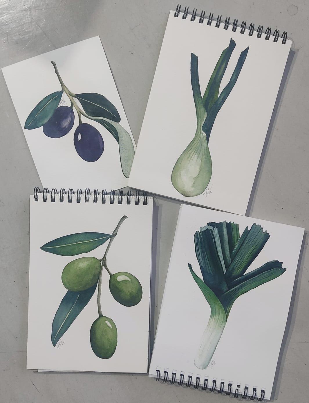 Easy Botanical Watercolor: Paint Olives, Leek, and Green Onion - image 5 - student project