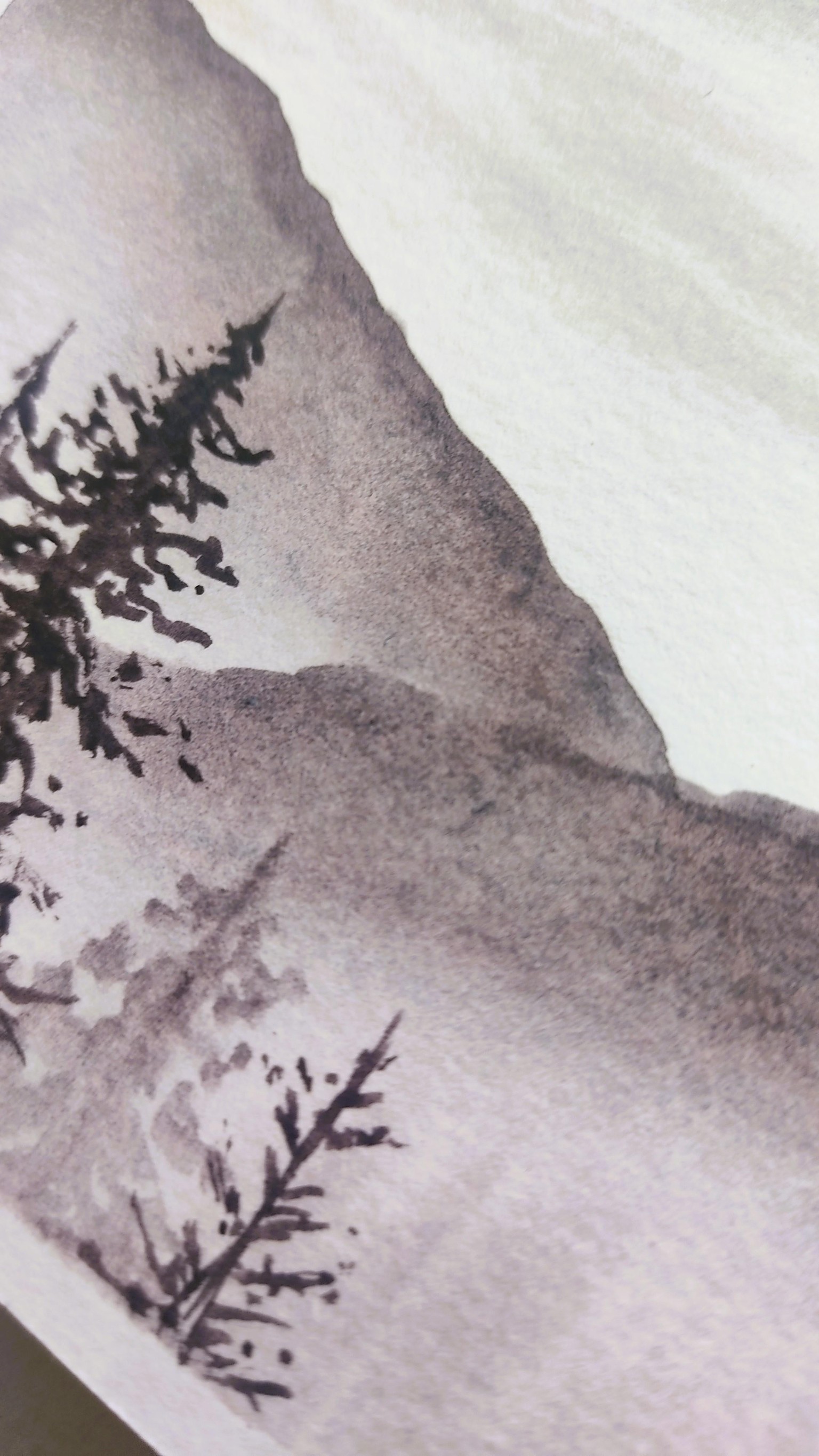 5 Days of Misty Pines – A Monochrome Watercolor Challenge - image 4 - student project