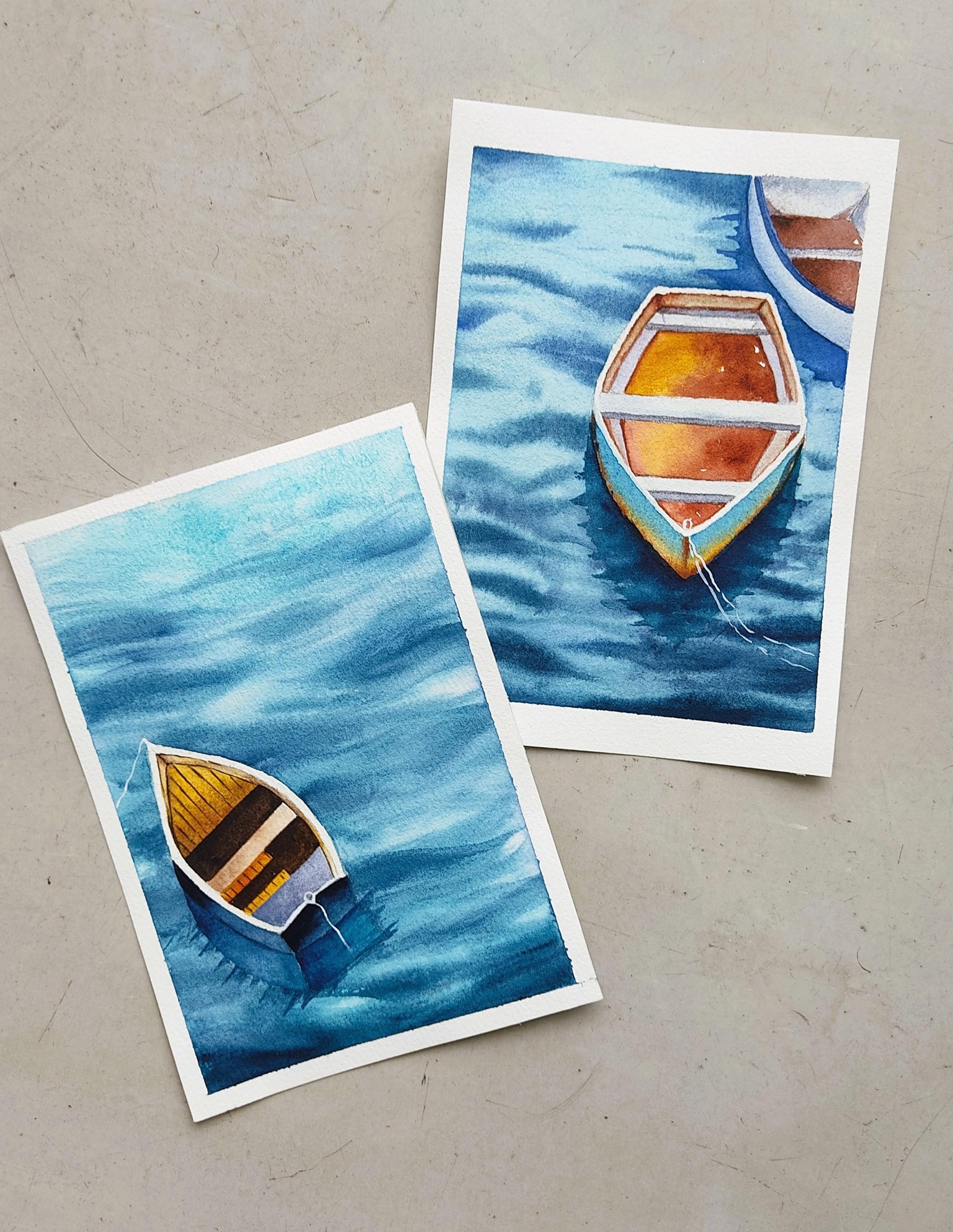 Master Class - Draw & Paint - Boats & reflection. - image 1 - student project