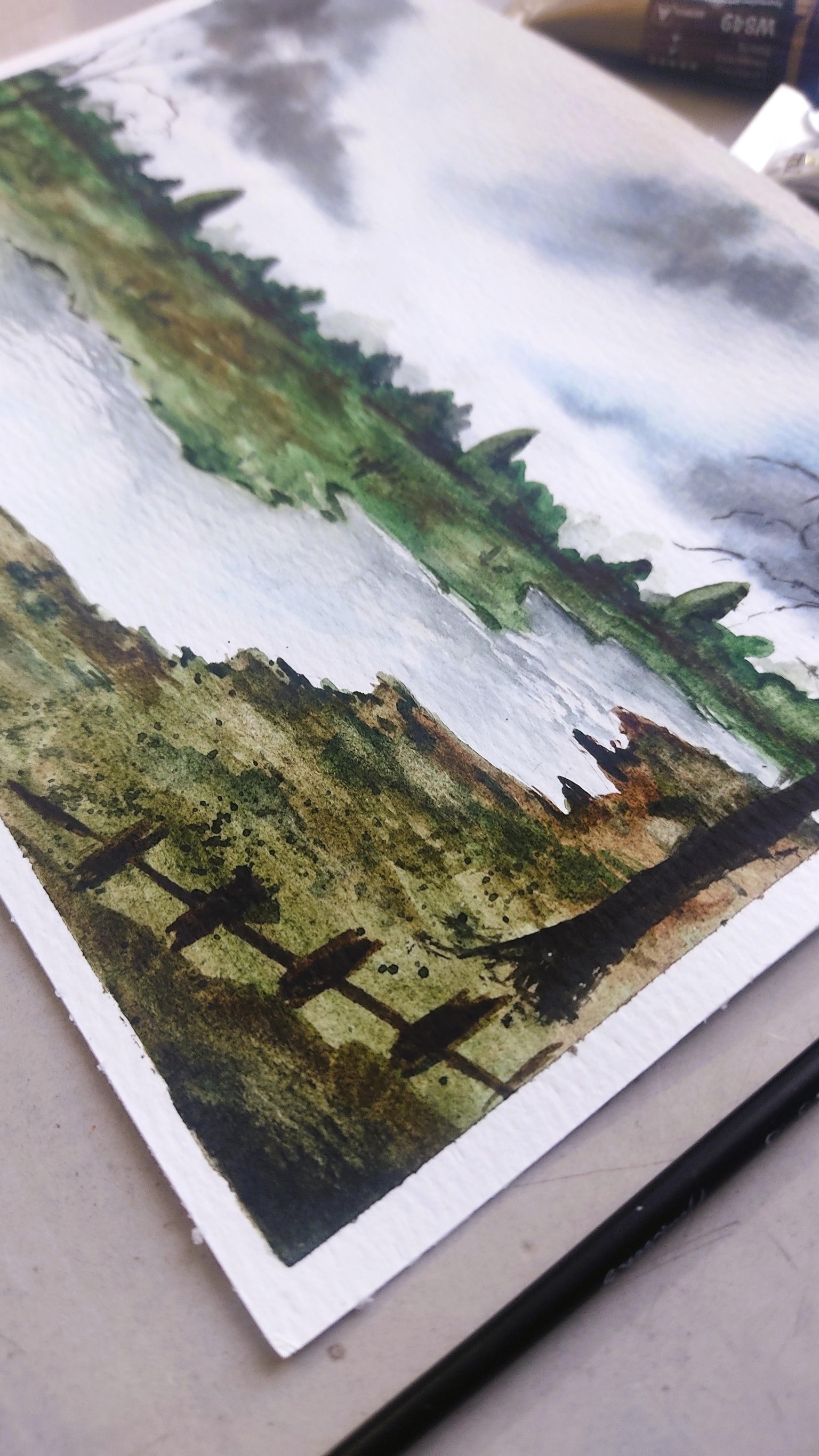 Learn to Paint Grassland and Rivers - Easy Watercolor Landscapes - image 2 - student project