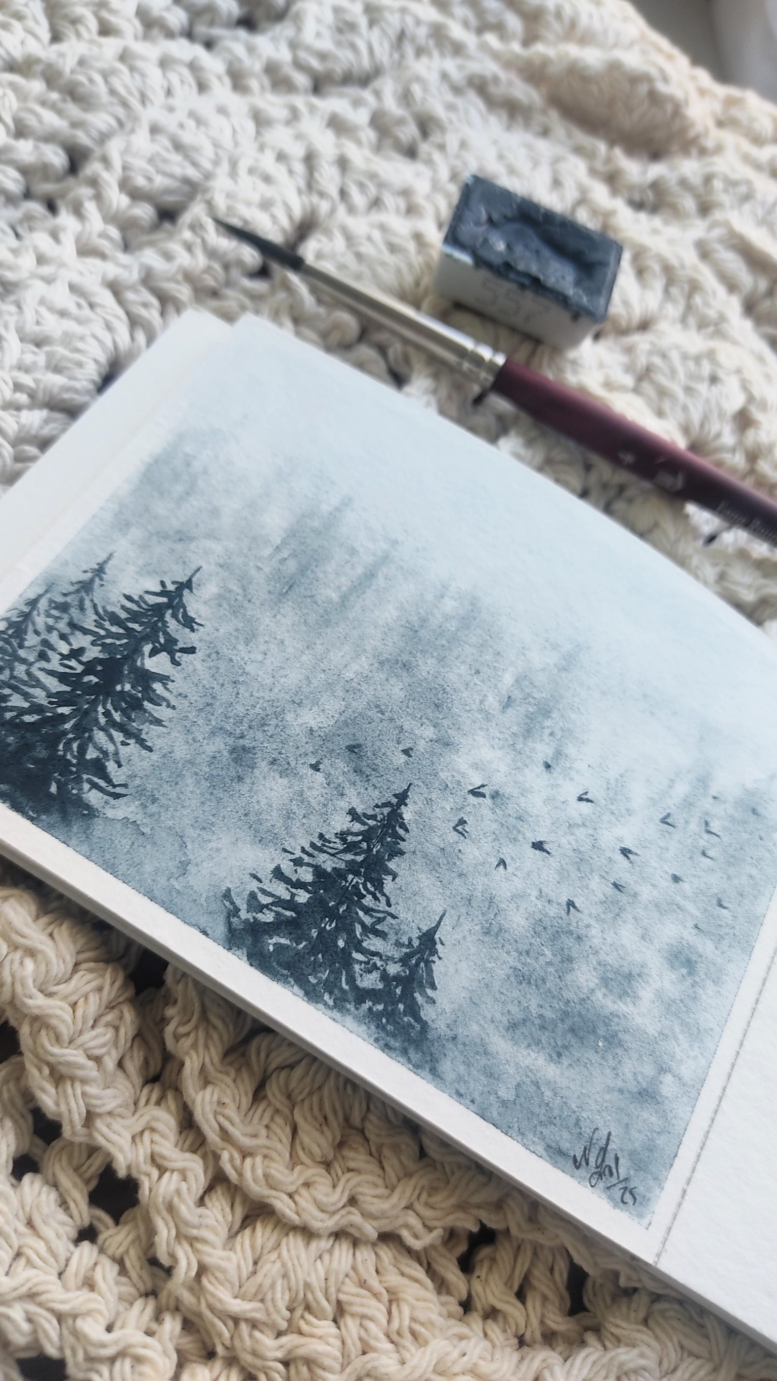 7 Days of Misty Watercolor Landscapes: A Calm & Creative Painting Journey - image 1 - student project
