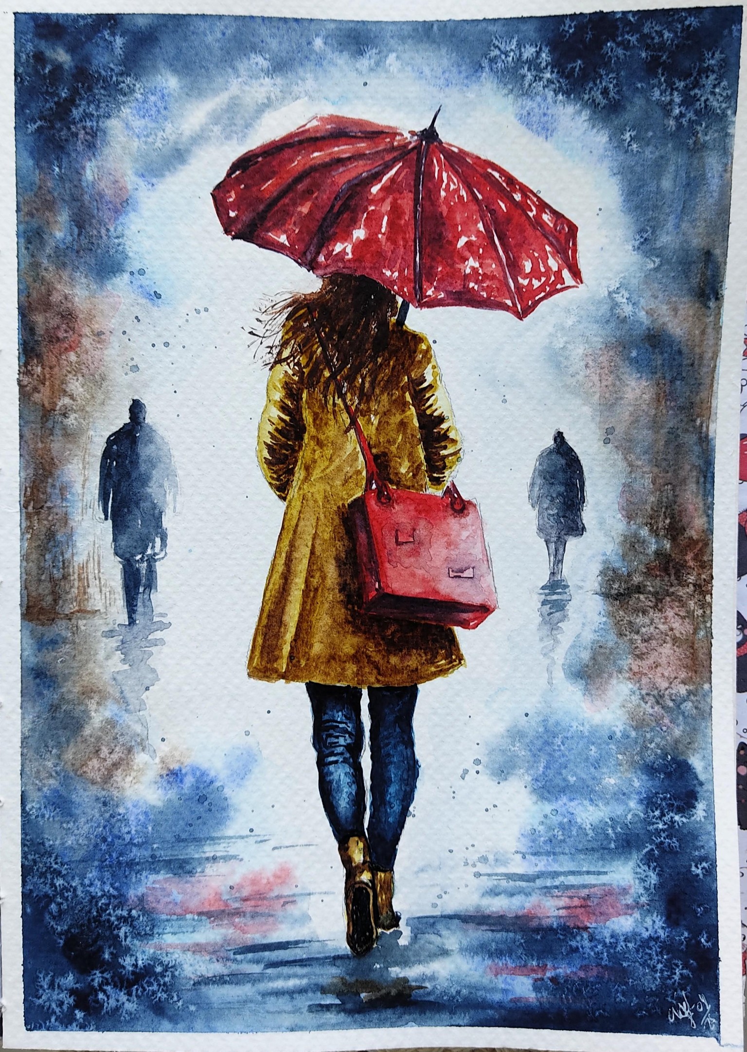Watercolor Red Umbrella - image 3 - student project