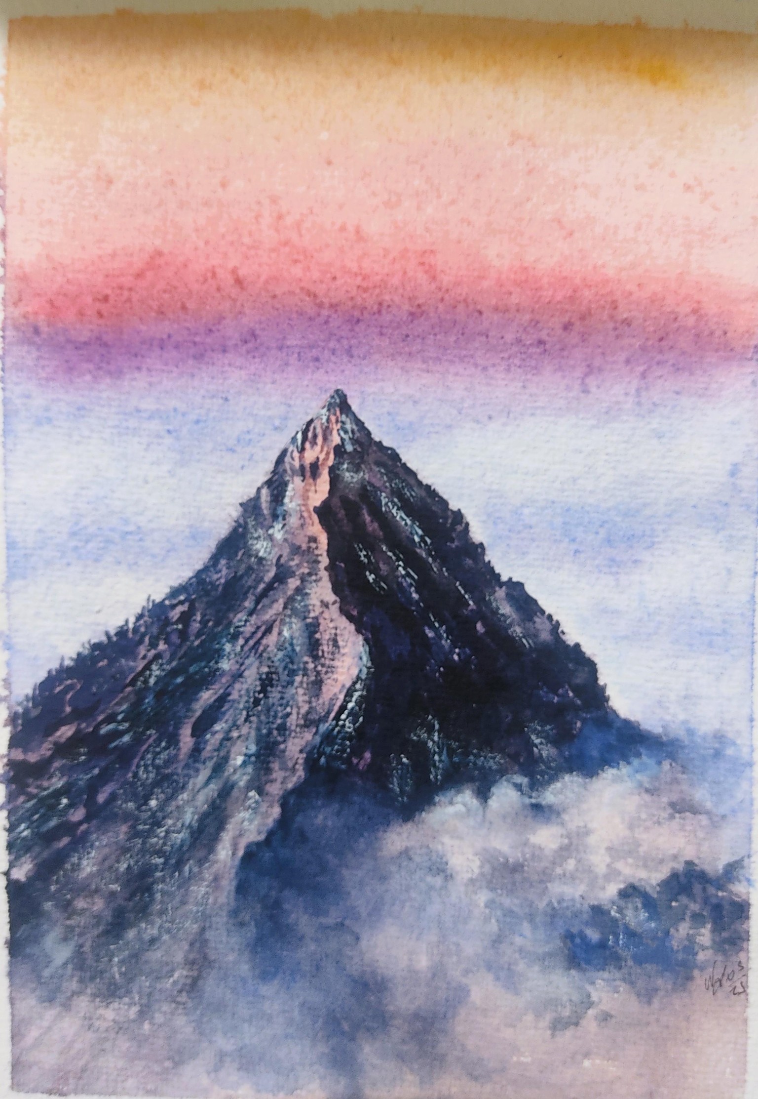 Watercolor mountain - image 3 - student project