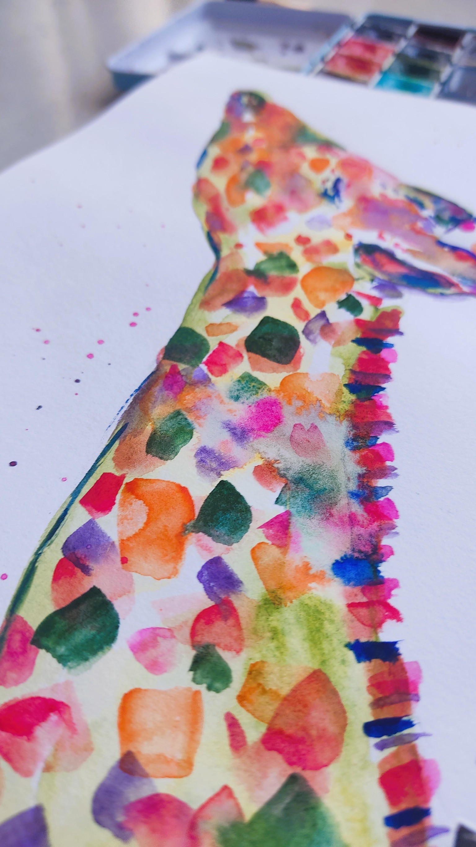 From Spots to Splashes: How to Paint a Bold & Colorful Giraffe | Beginner Animal - image 2 - student project