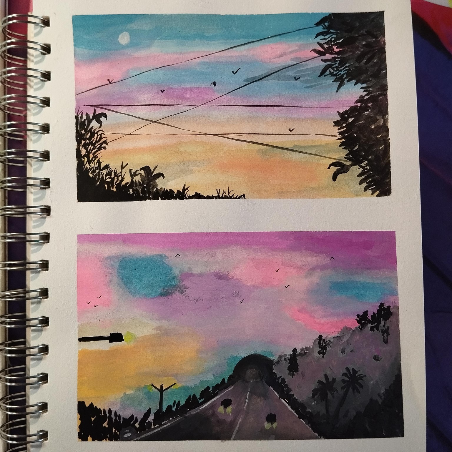 First 2 pastel sunsets - image 1 - student project
