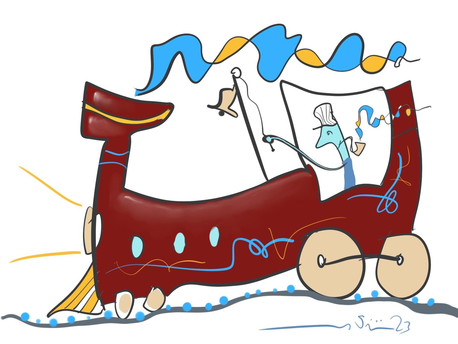 Locomotive Engine Scribble - image 1 - student project
