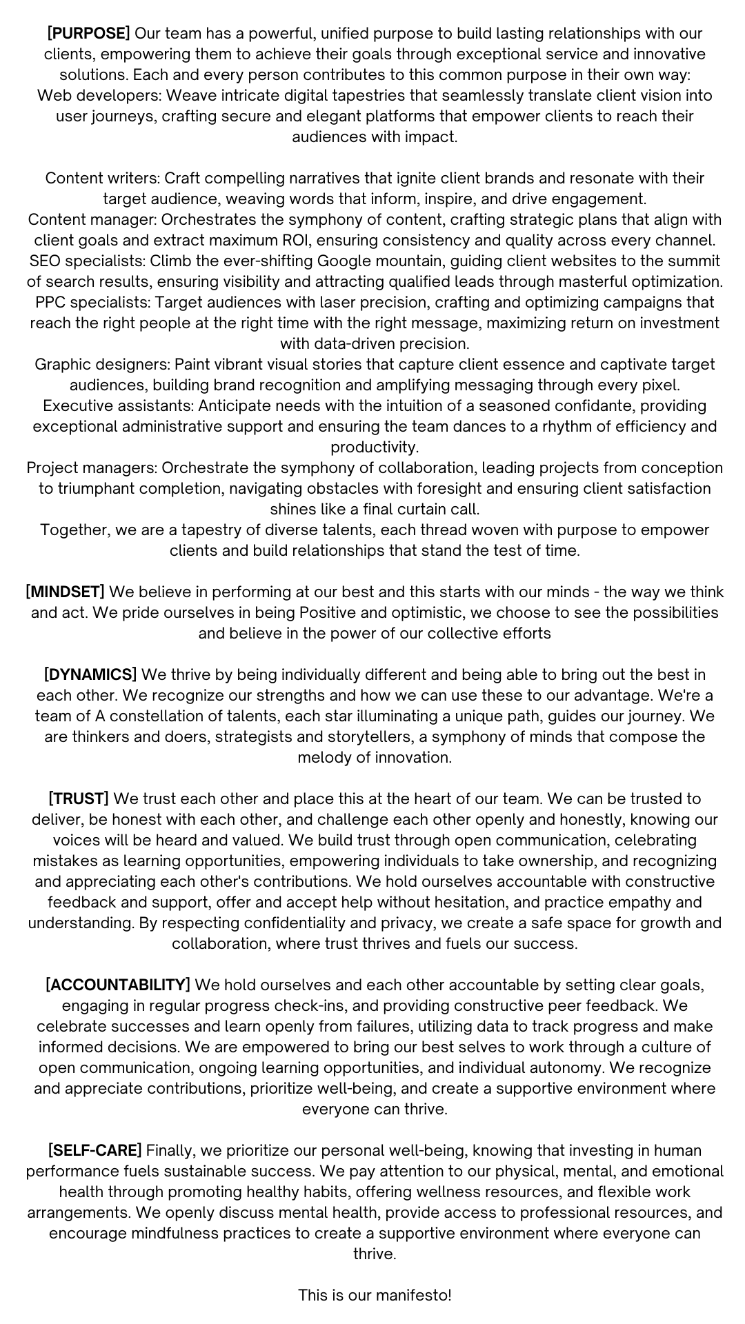 TEAM MANIFESTO - image 1 - student project
