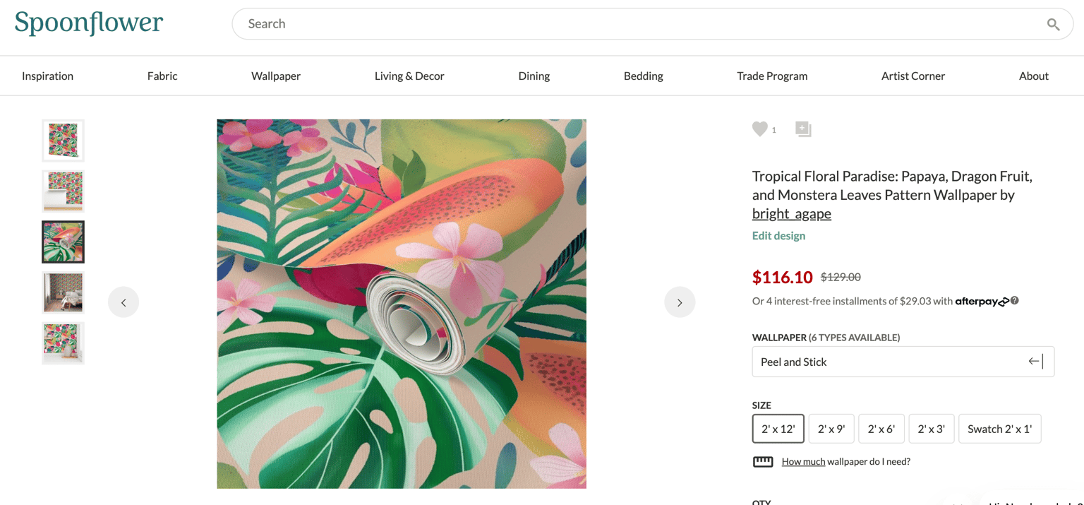 Tropical Floral Paradise: Papaya, Dragon Fruit, and Monstera - image 1 - student project