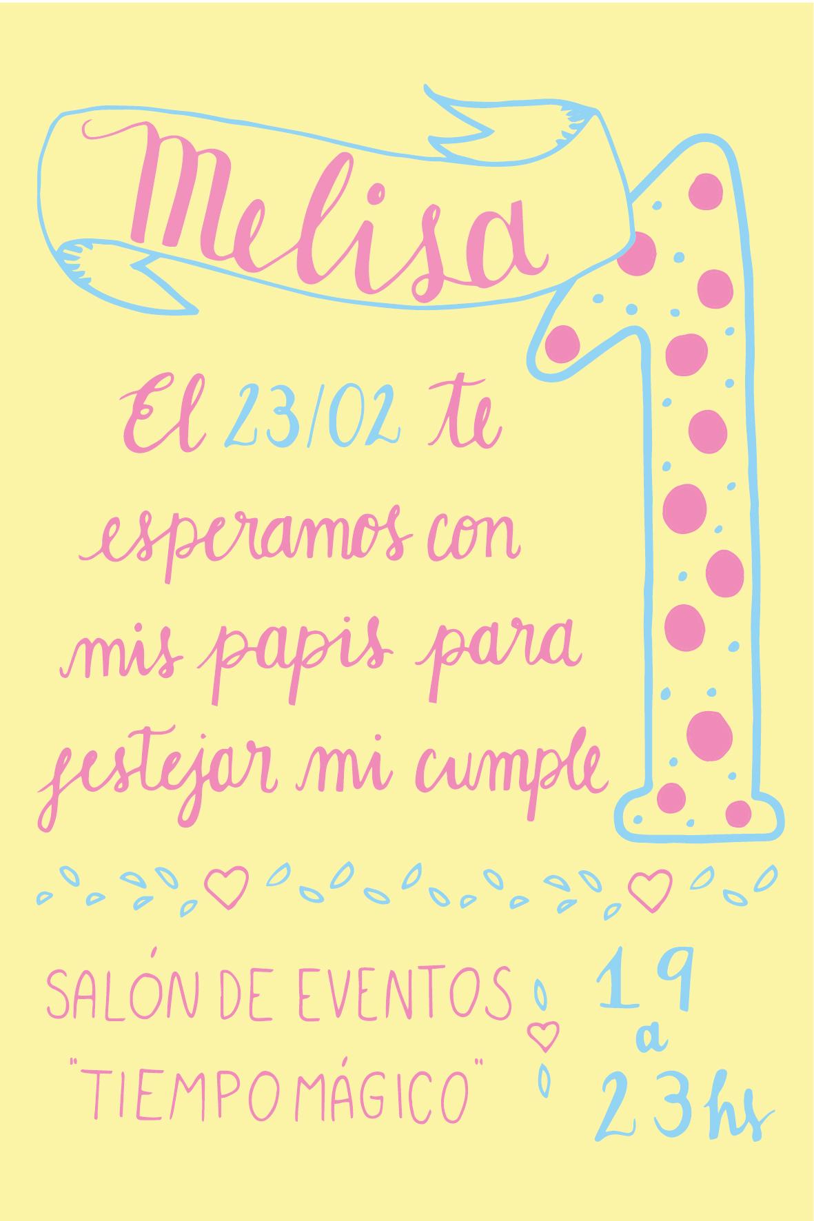 First Year Birthday Invitation  - image 2 - student project