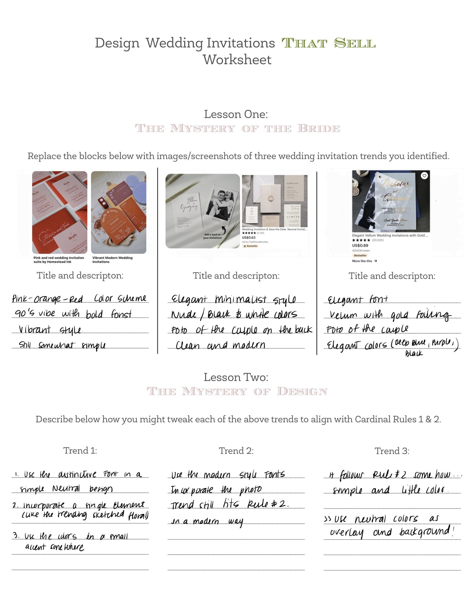Wedding MasterClass Projects - image 3 - student project