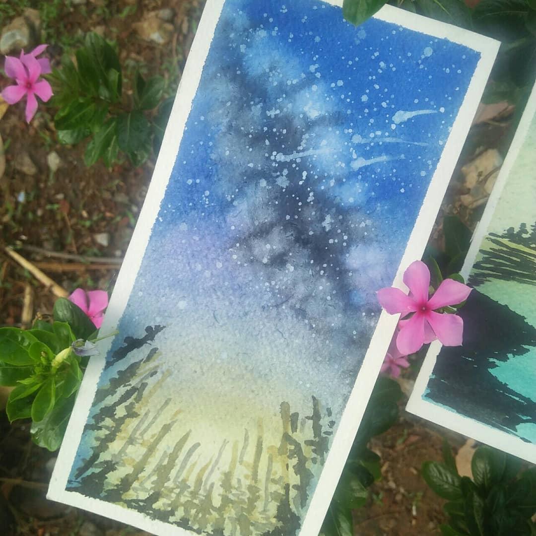 Easy Watercolor Milky way Galaxy | - image 3 - student project