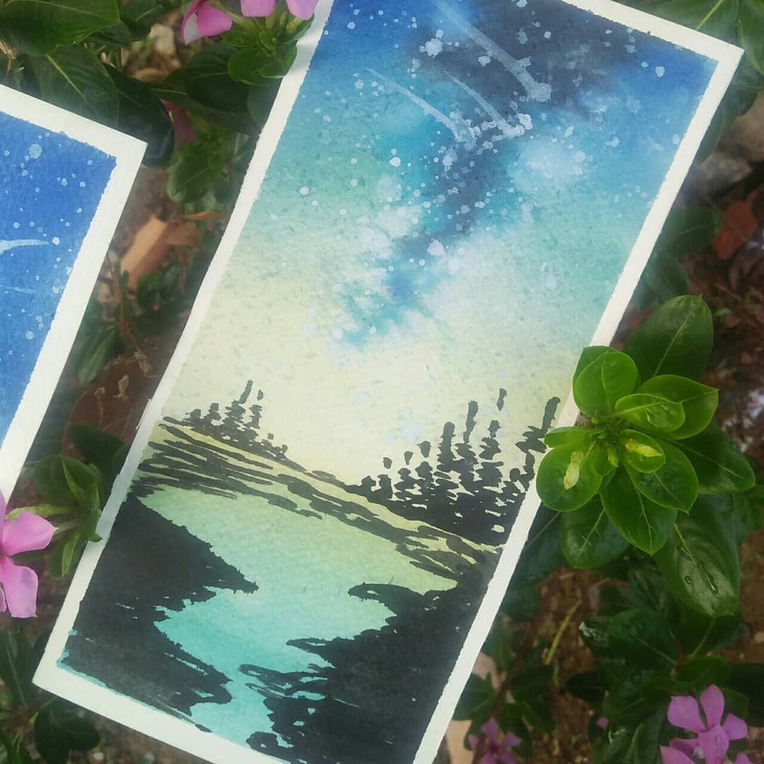 Easy Watercolor Milky way Galaxy | - image 2 - student project