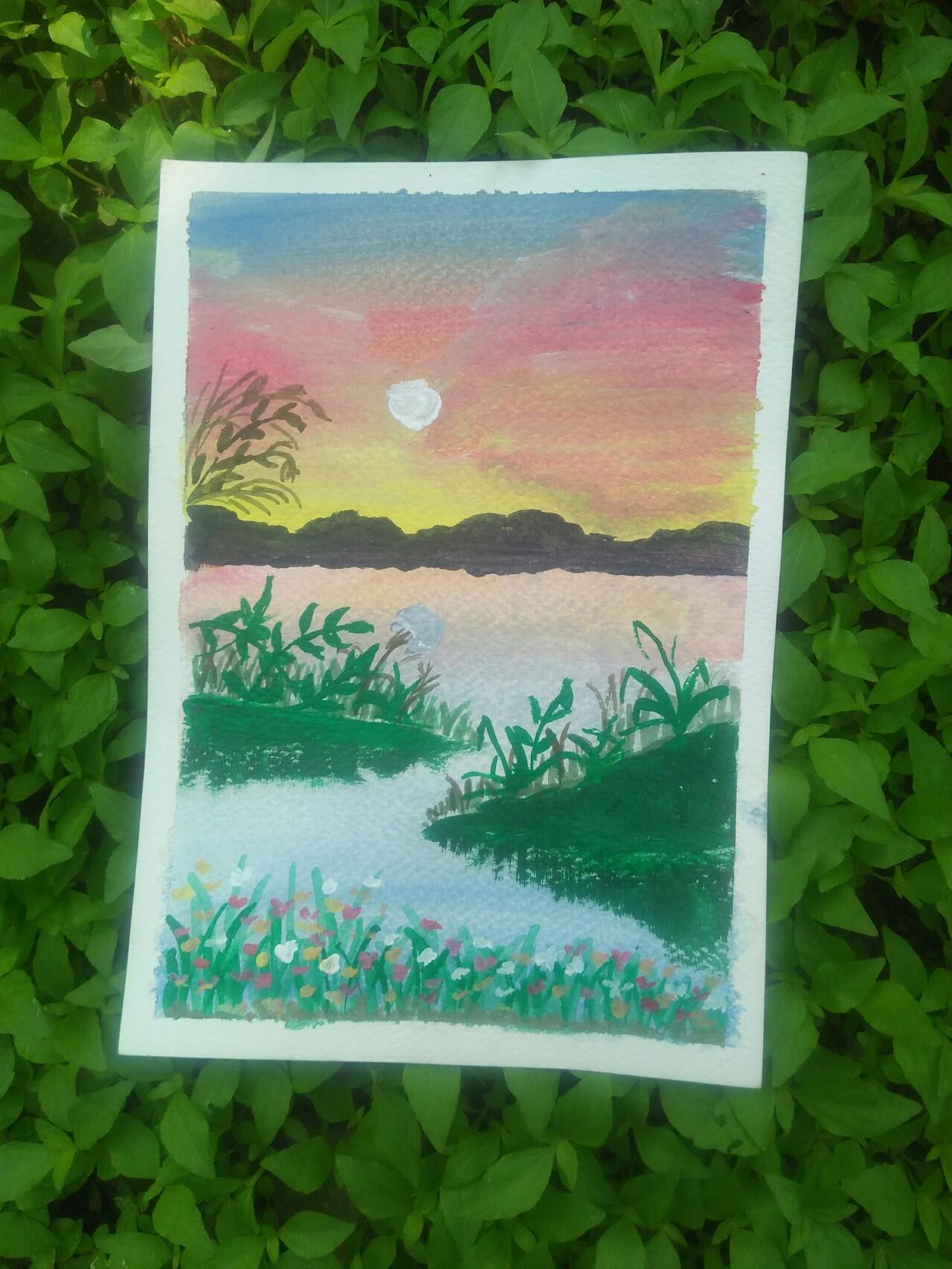 Sunset painting - image 1 - student project