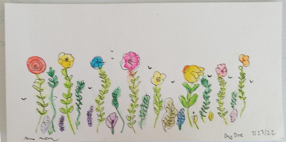 15 days of watercolor pencil flowers - image 1 - student project