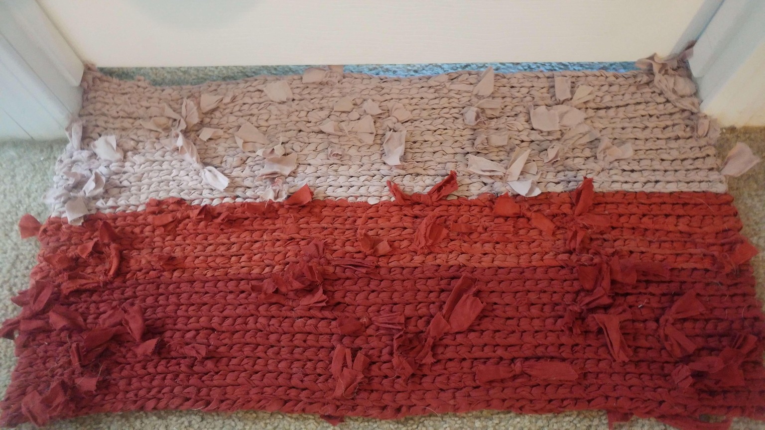First Try - Crochet Rag Rug from Recycled Sheets - image 1 - student project