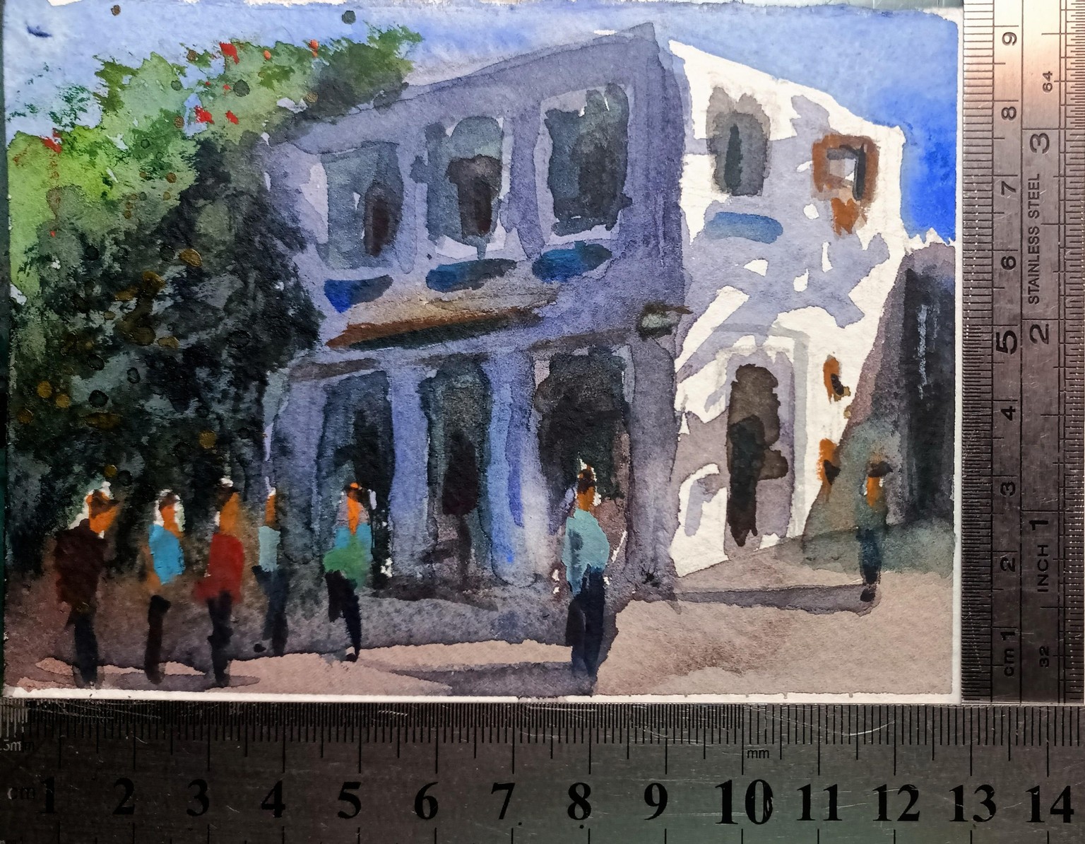 How simplify a landscape in watercolor - image 5 - student project