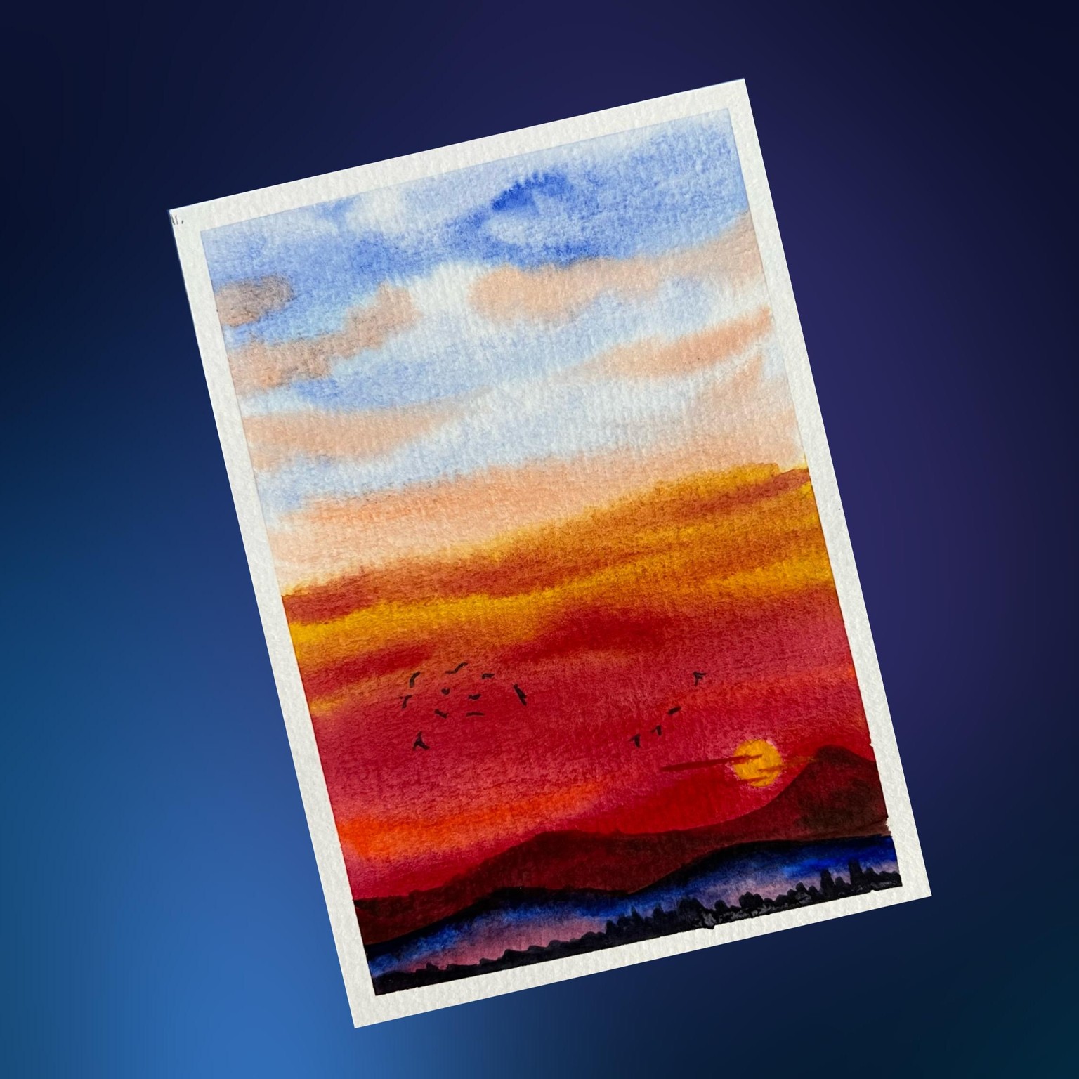 Watercolor skyscapes - image 7 - student project