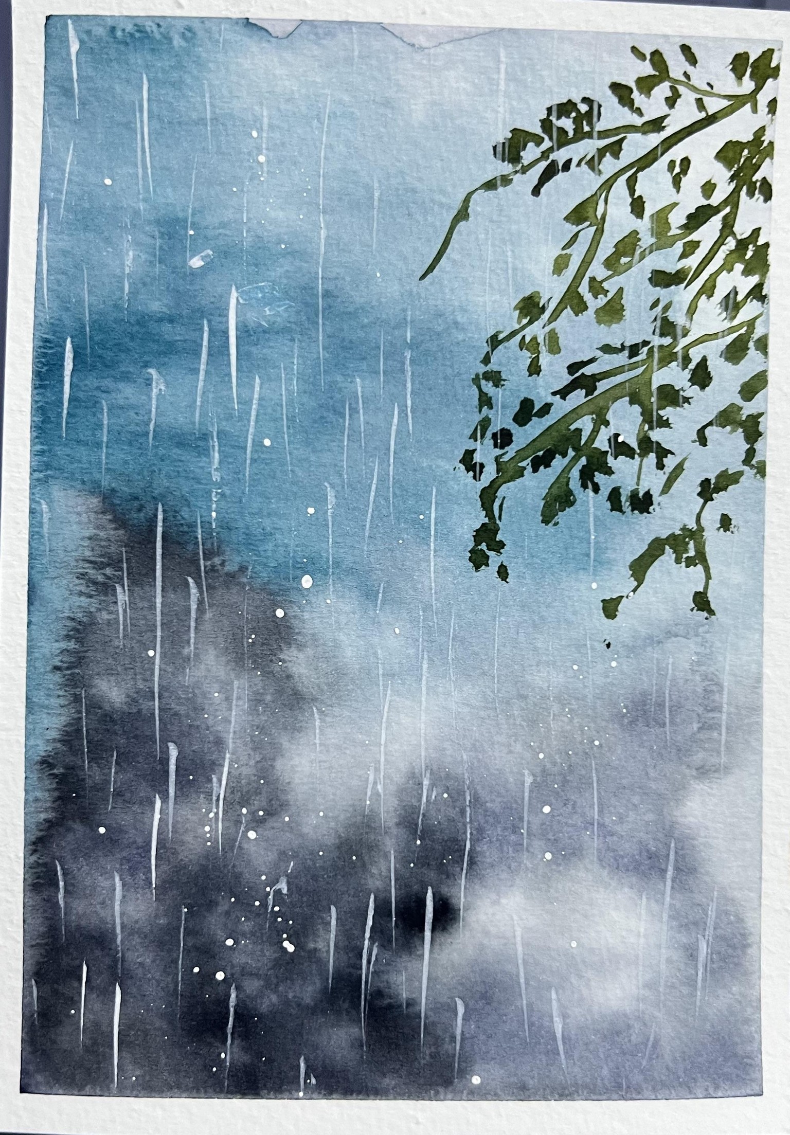 Watercolor rainfall - image 1 - student project