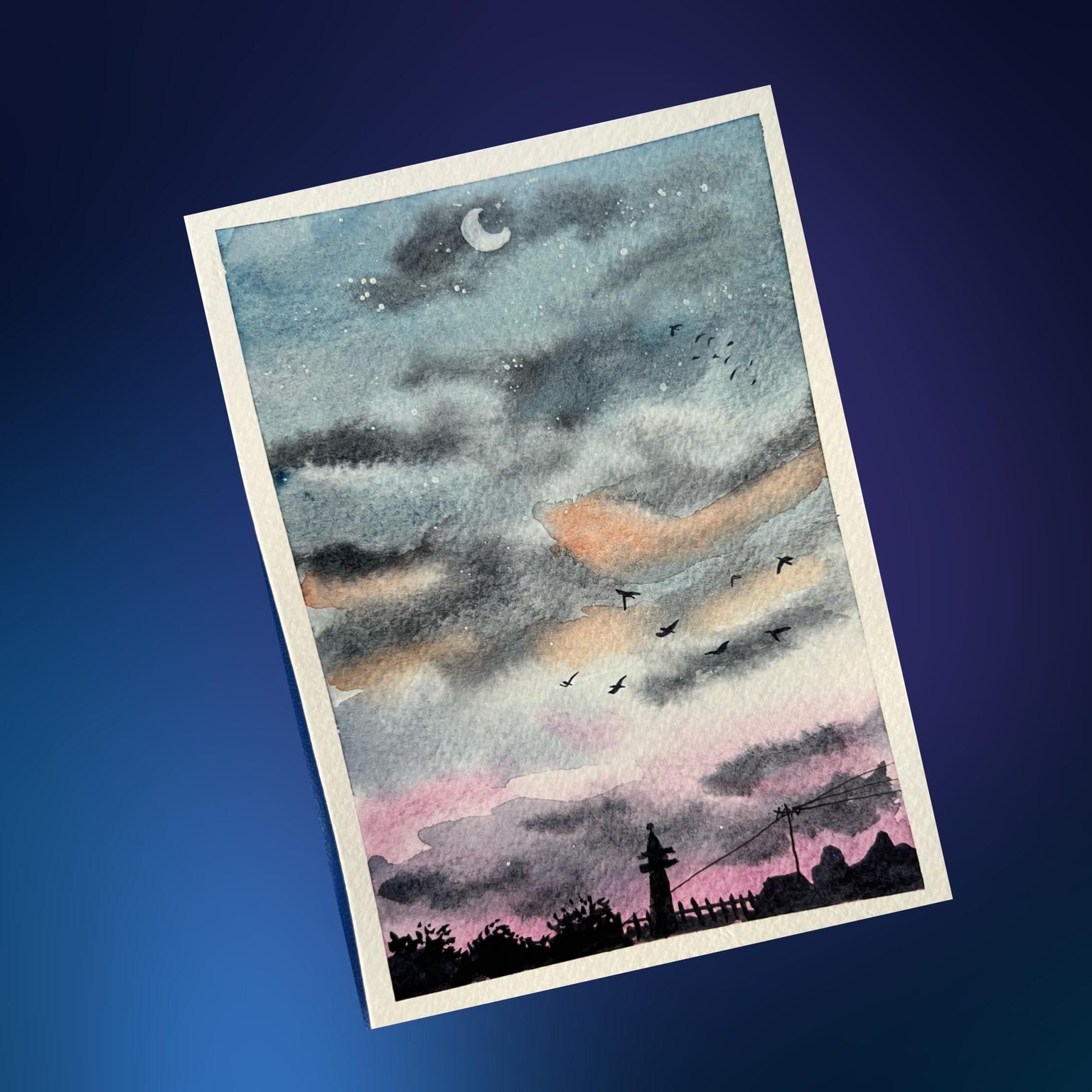 Watercolor skyscapes - image 2 - student project
