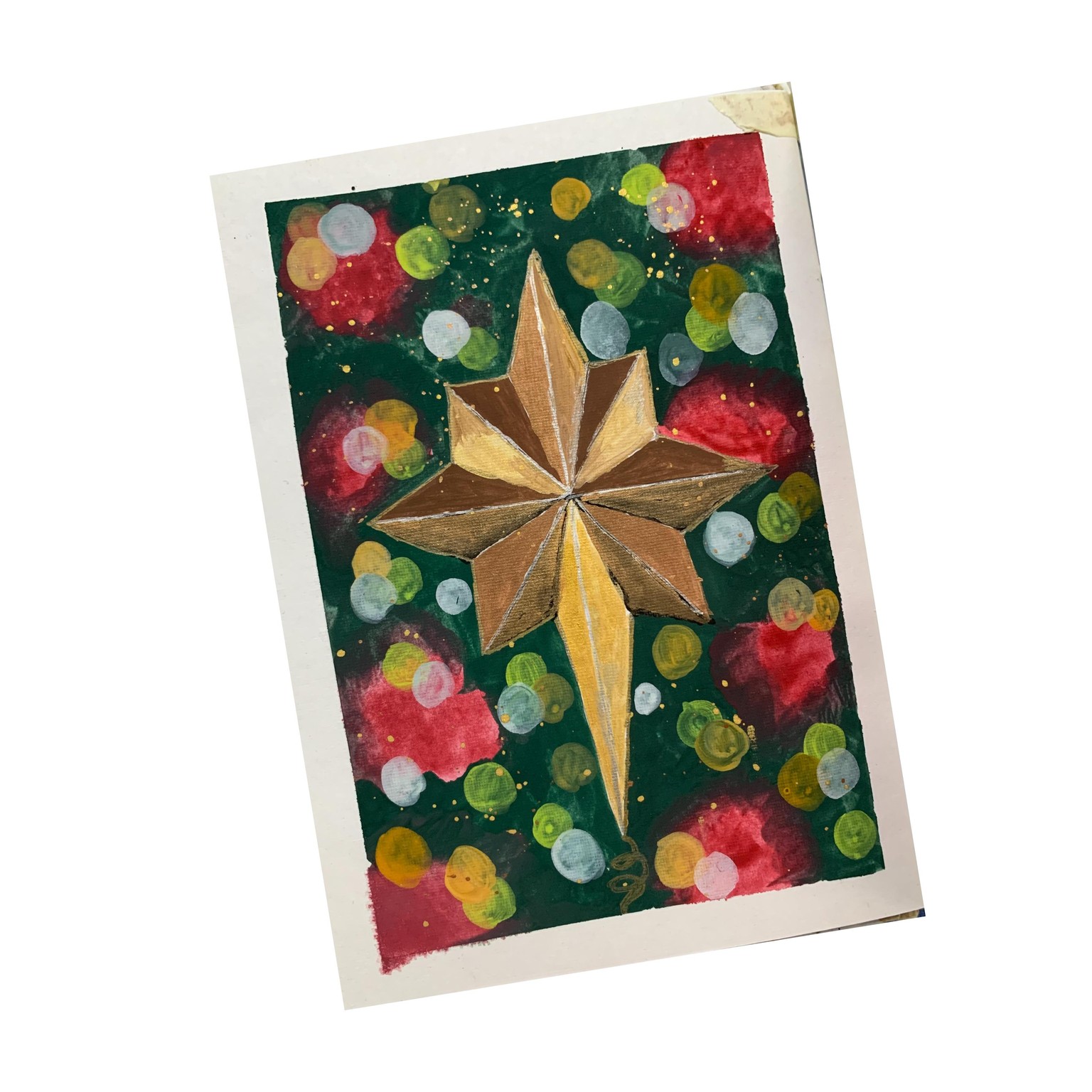 Gouache Christmas holiday postcards - image 3 - student project