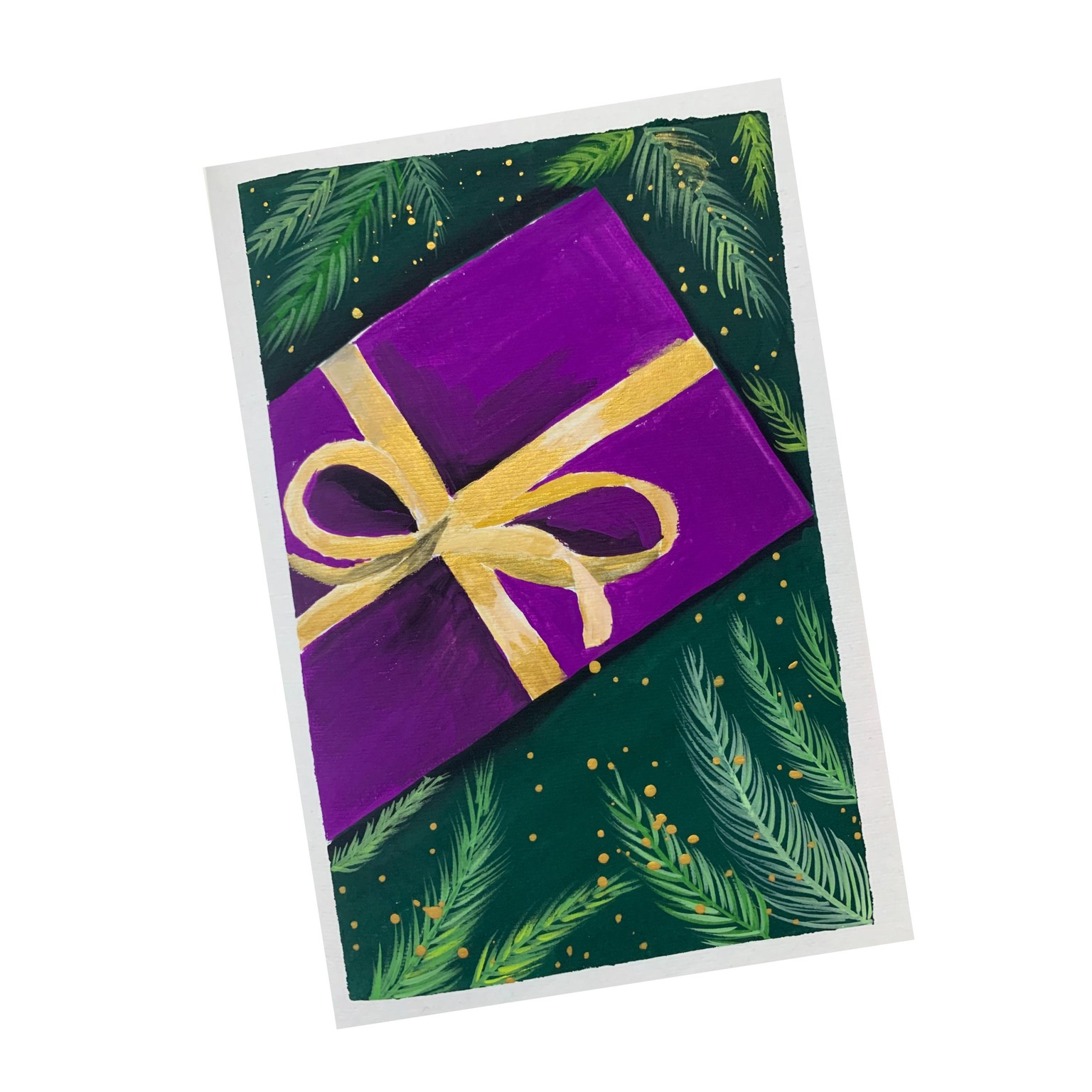 Gouache Christmas holiday postcards - image 1 - student project