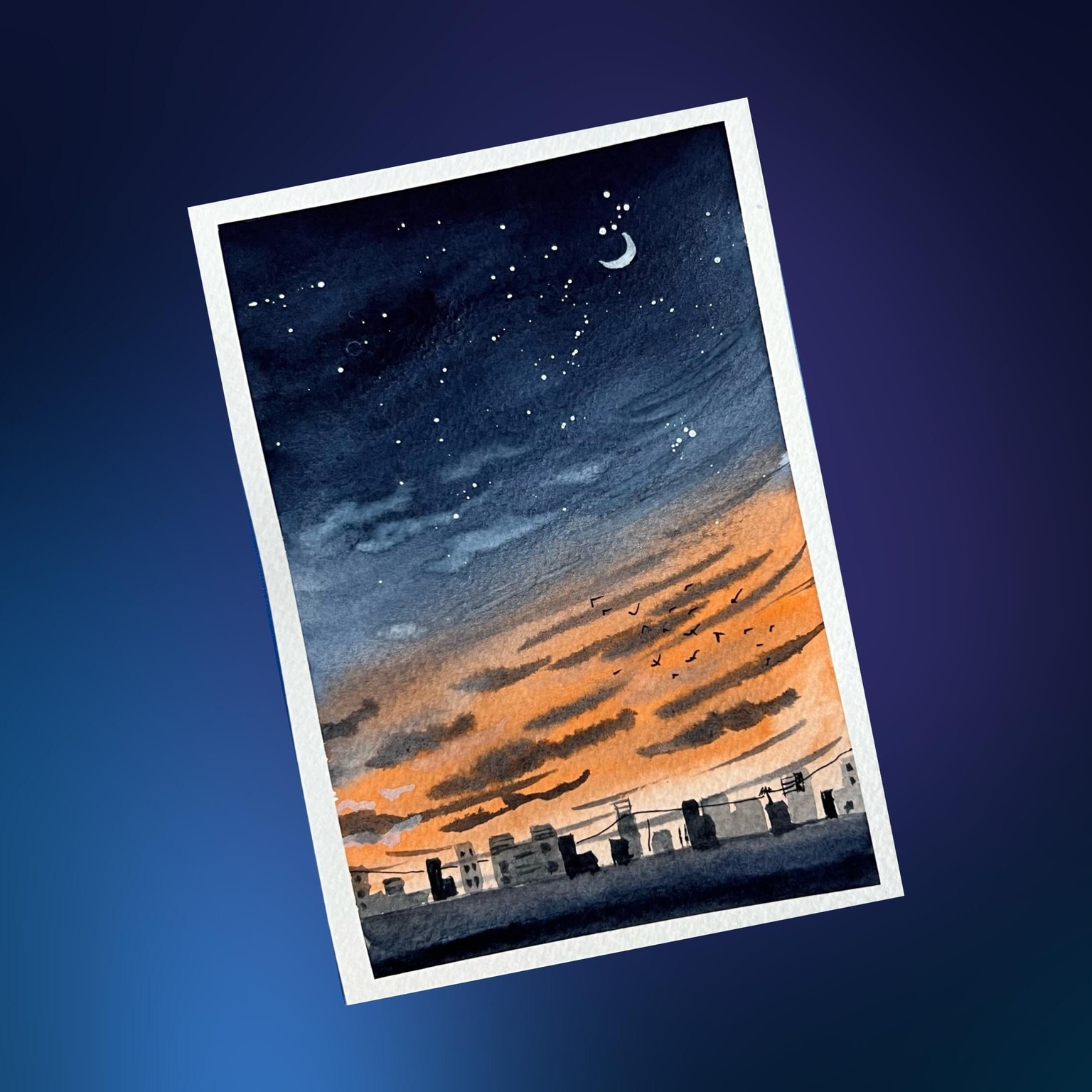 Watercolor skyscapes - image 3 - student project