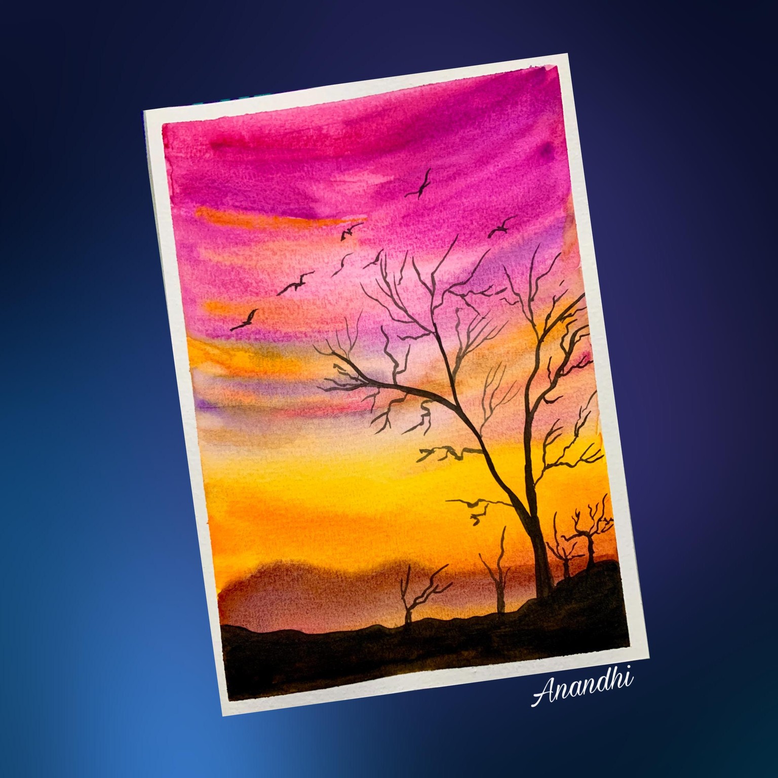 Expressive water colour skies - image 3 - student project
