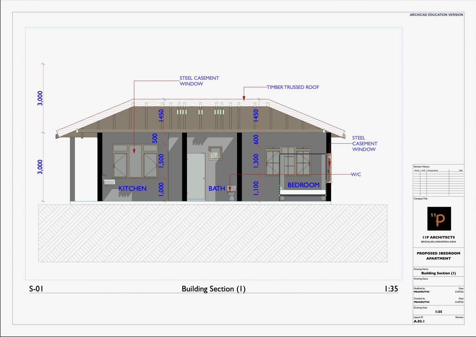 Archicad beginner model - image 3 - student project