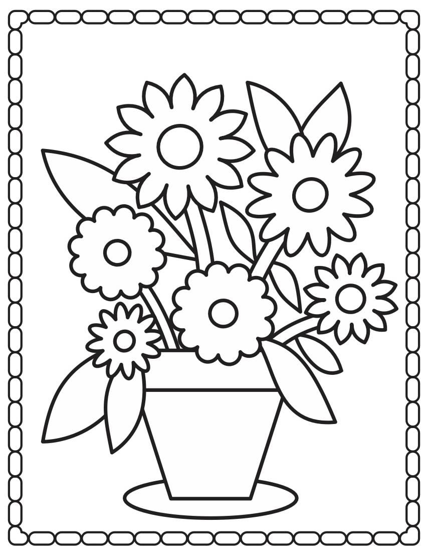 Simple Floral Coloring Page - image 1 - student project