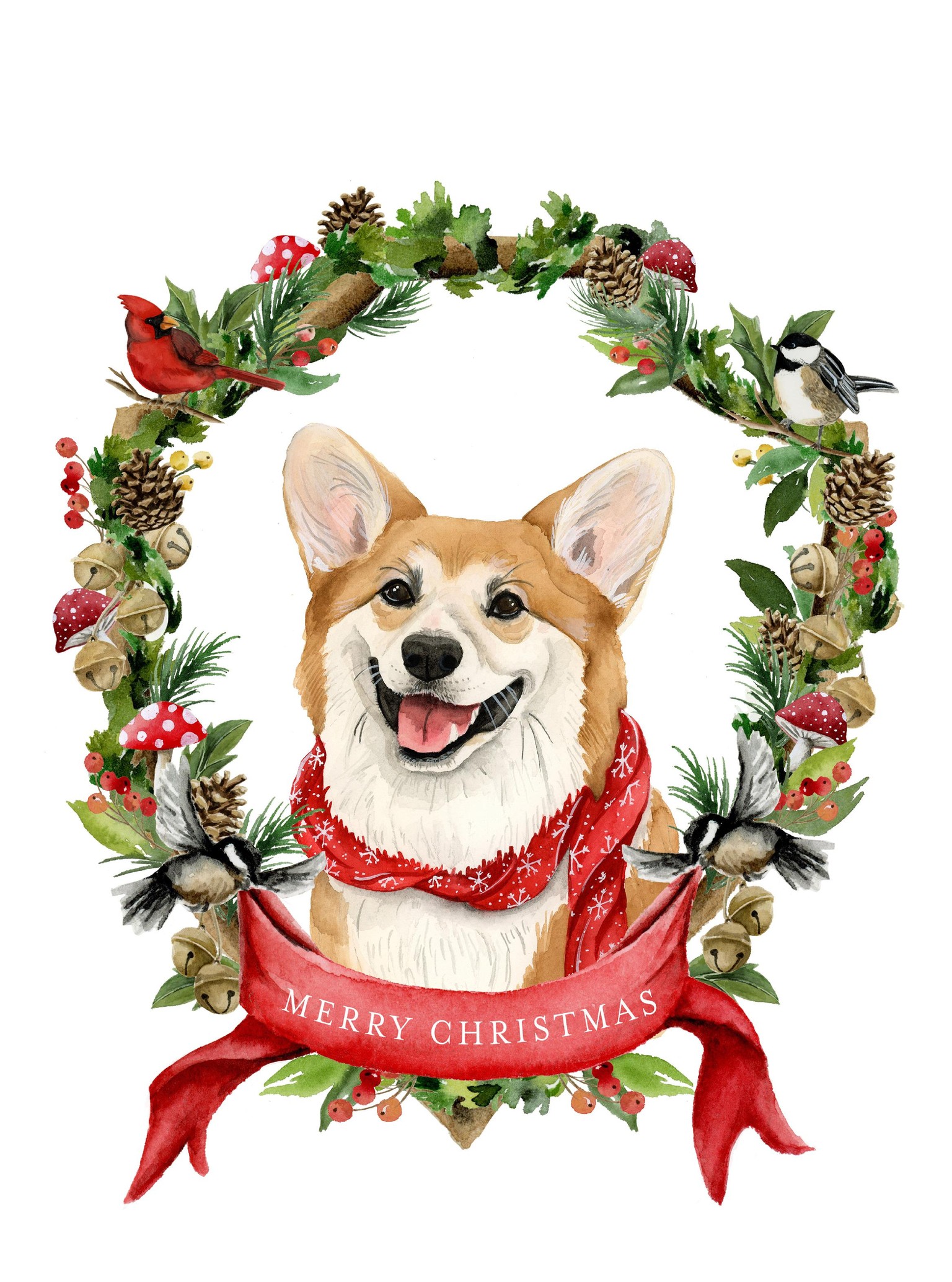 Corgi Christmas Art Print - image 1 - student project