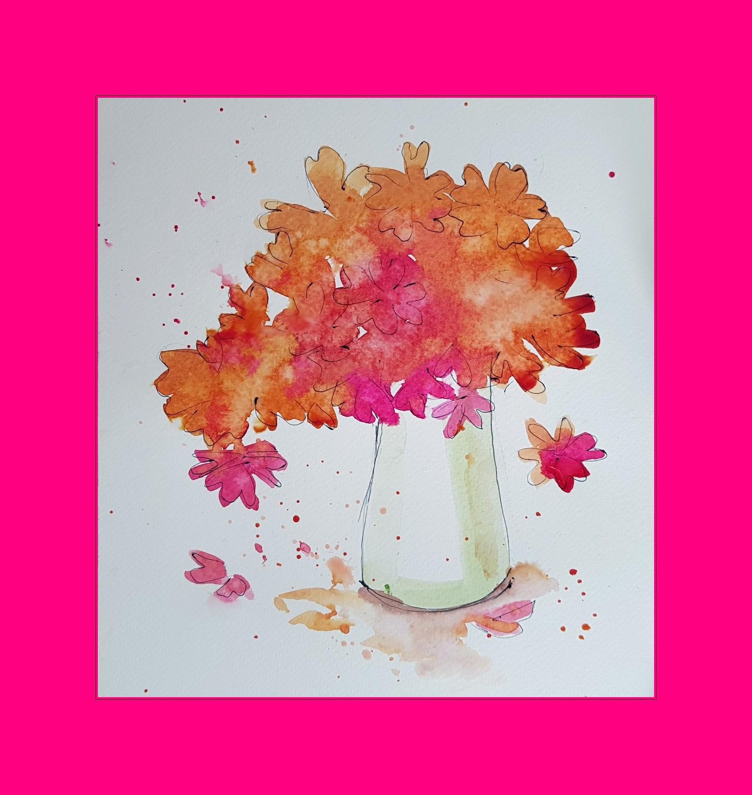 Watercolor textured wet in wet flowers - image 1 - student project