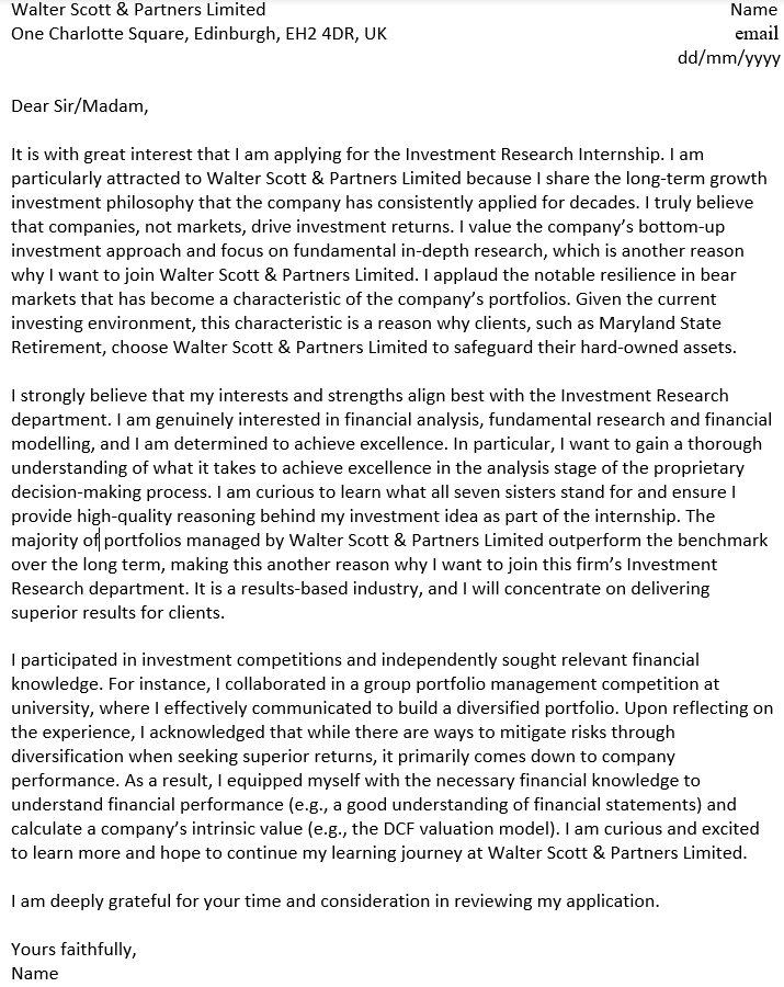 Cover letter - image 1 - student project