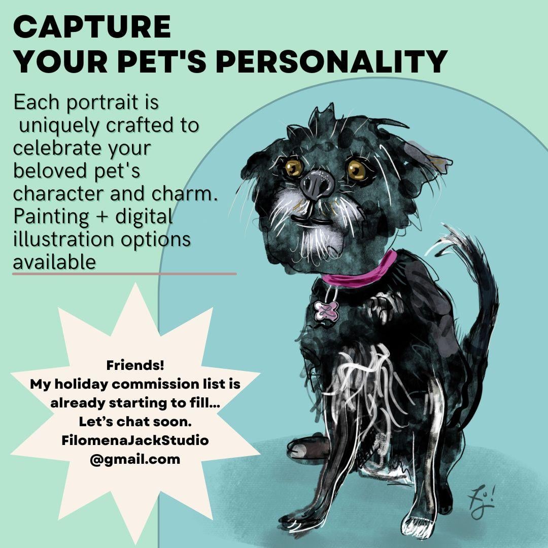 Pet Portrait Commissions Ad - image 1 - student project