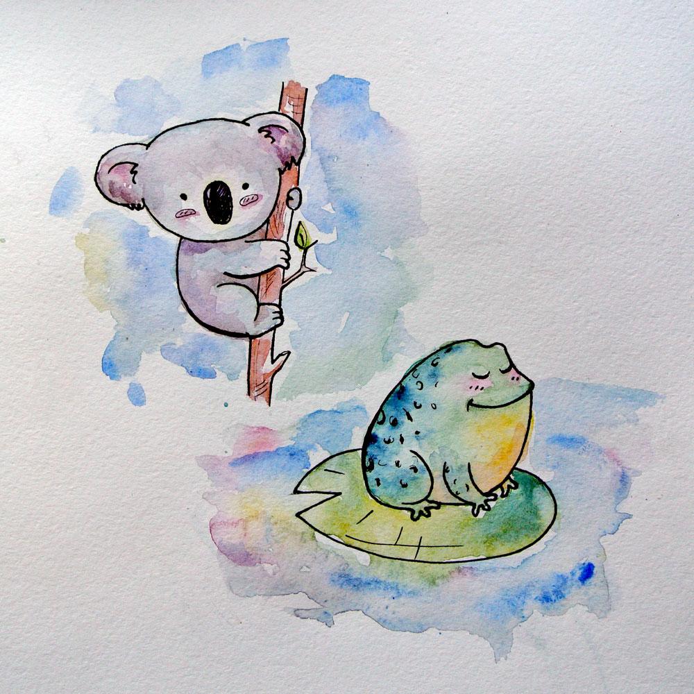 Koala Bear and Frog ^_^ - image 1 - student project