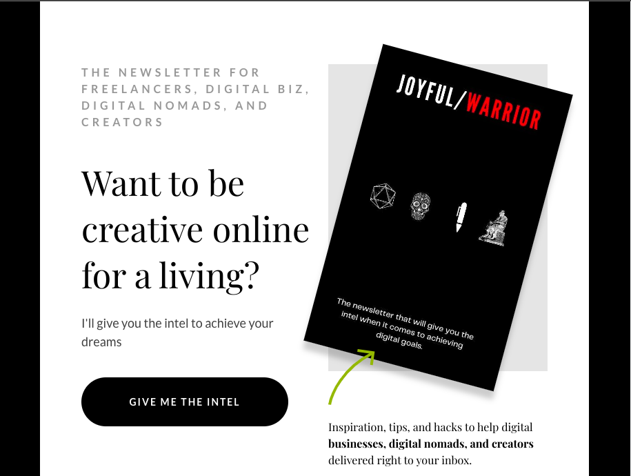 Spec Newsletter Landing Page from convertkit - image 1 - student project
