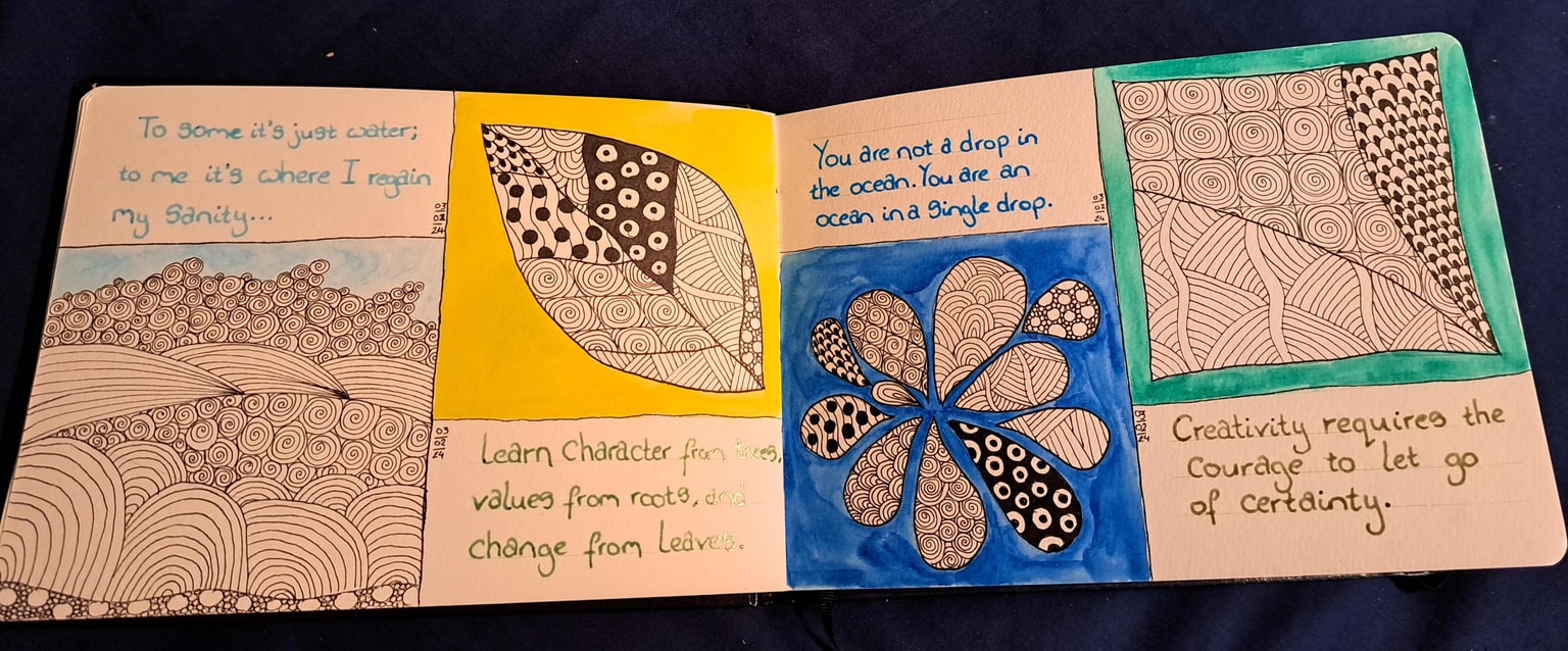 Zentangle Leaf - image 2 - student project