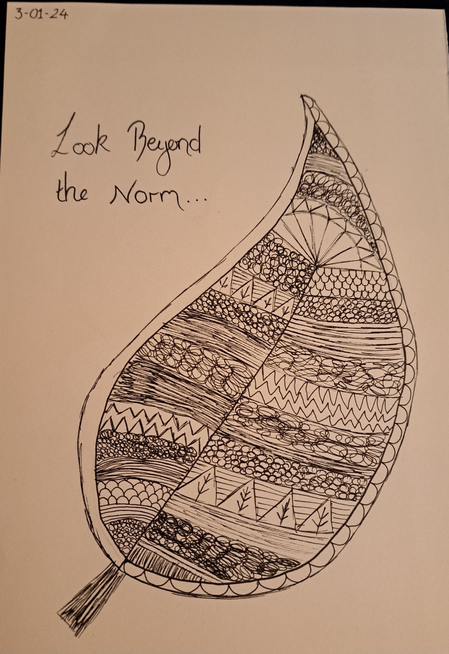 Zentangle Leaf - image 3 - student project