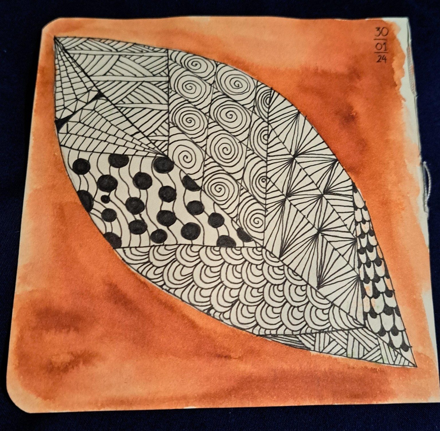 Zentangle Leaf - image 4 - student project