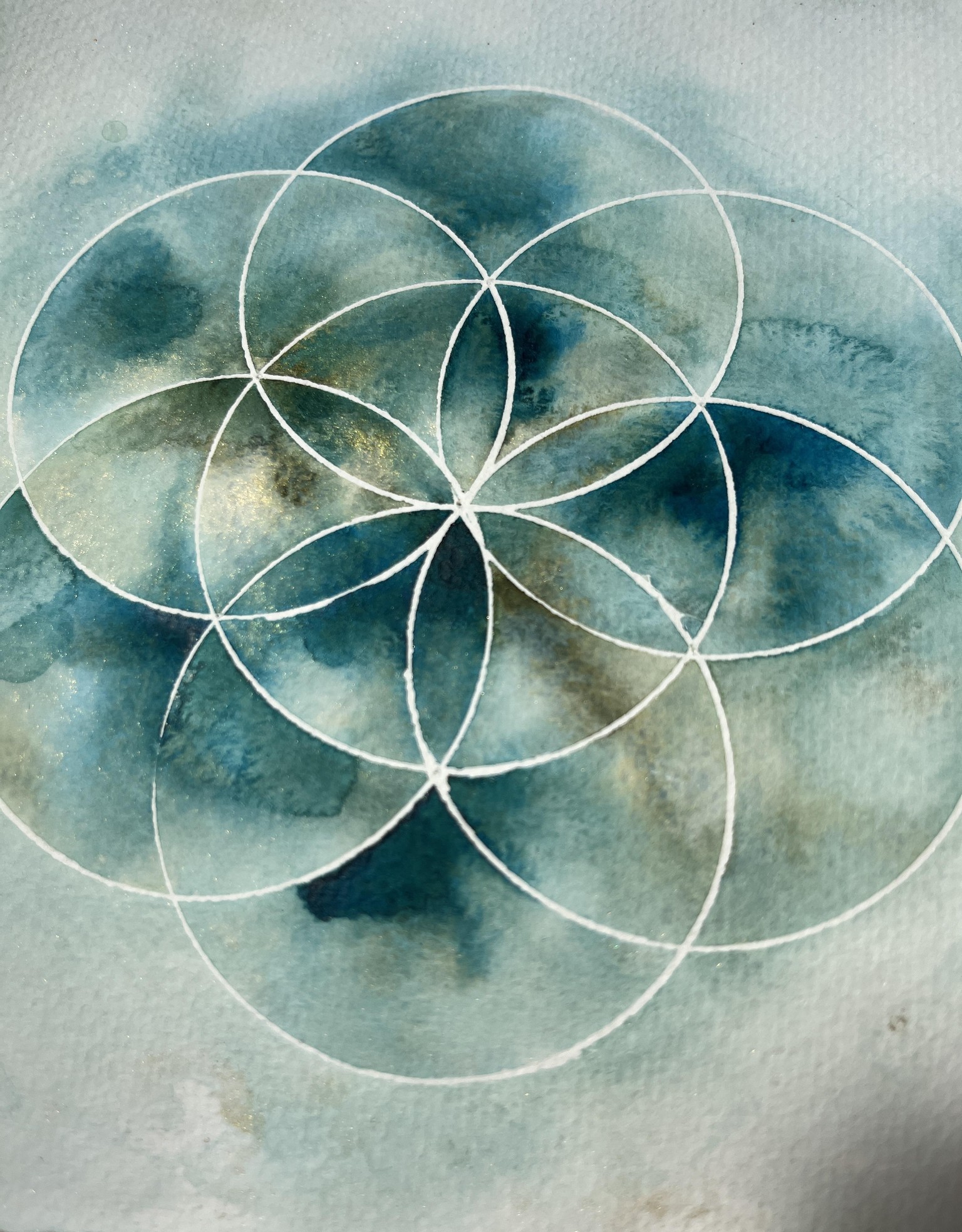 Blue Morning Star (Aquarelle and Sacred Geometry) - image 1 - student project