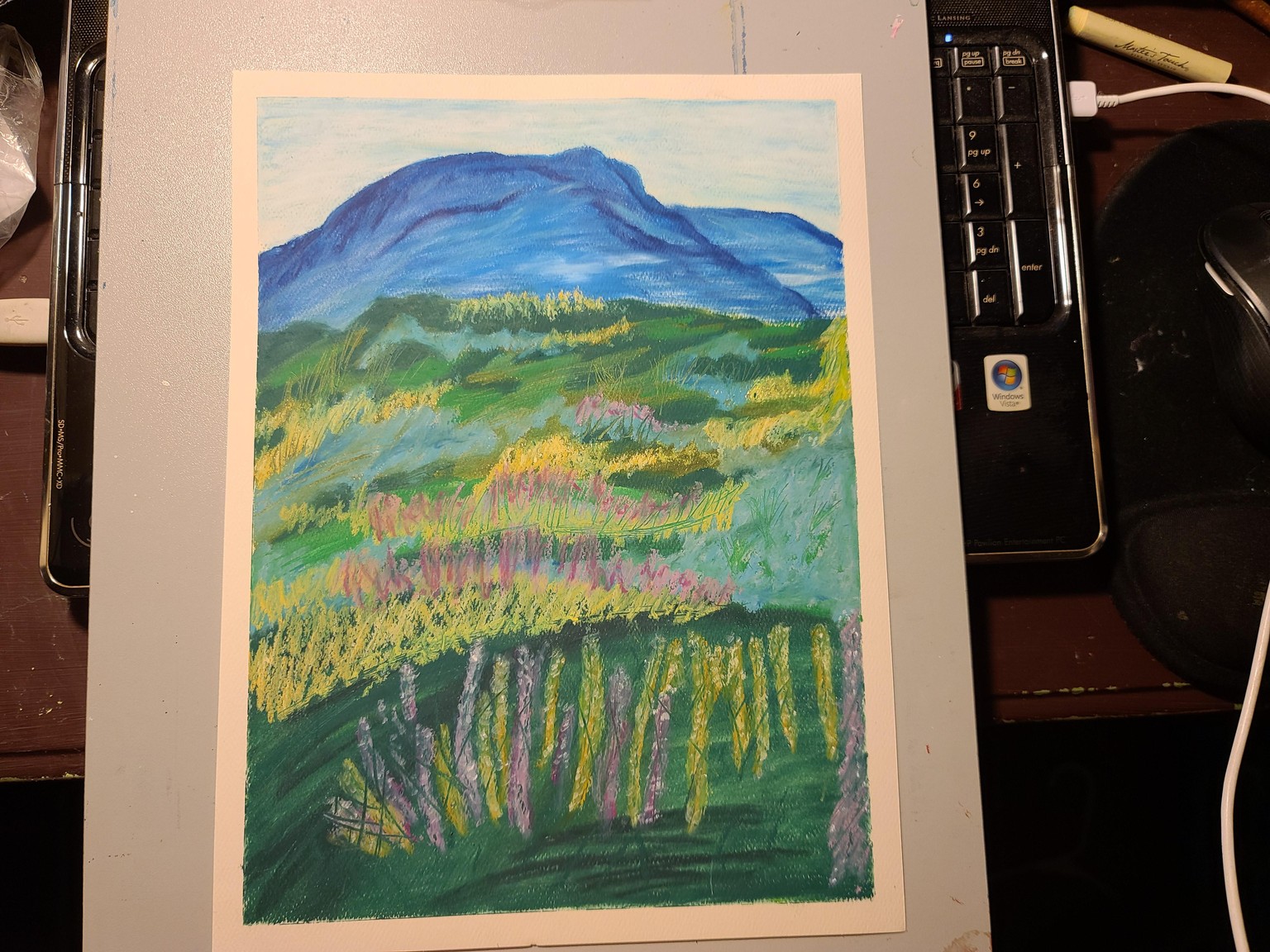 Oil pastel landscape - image 1 - student project